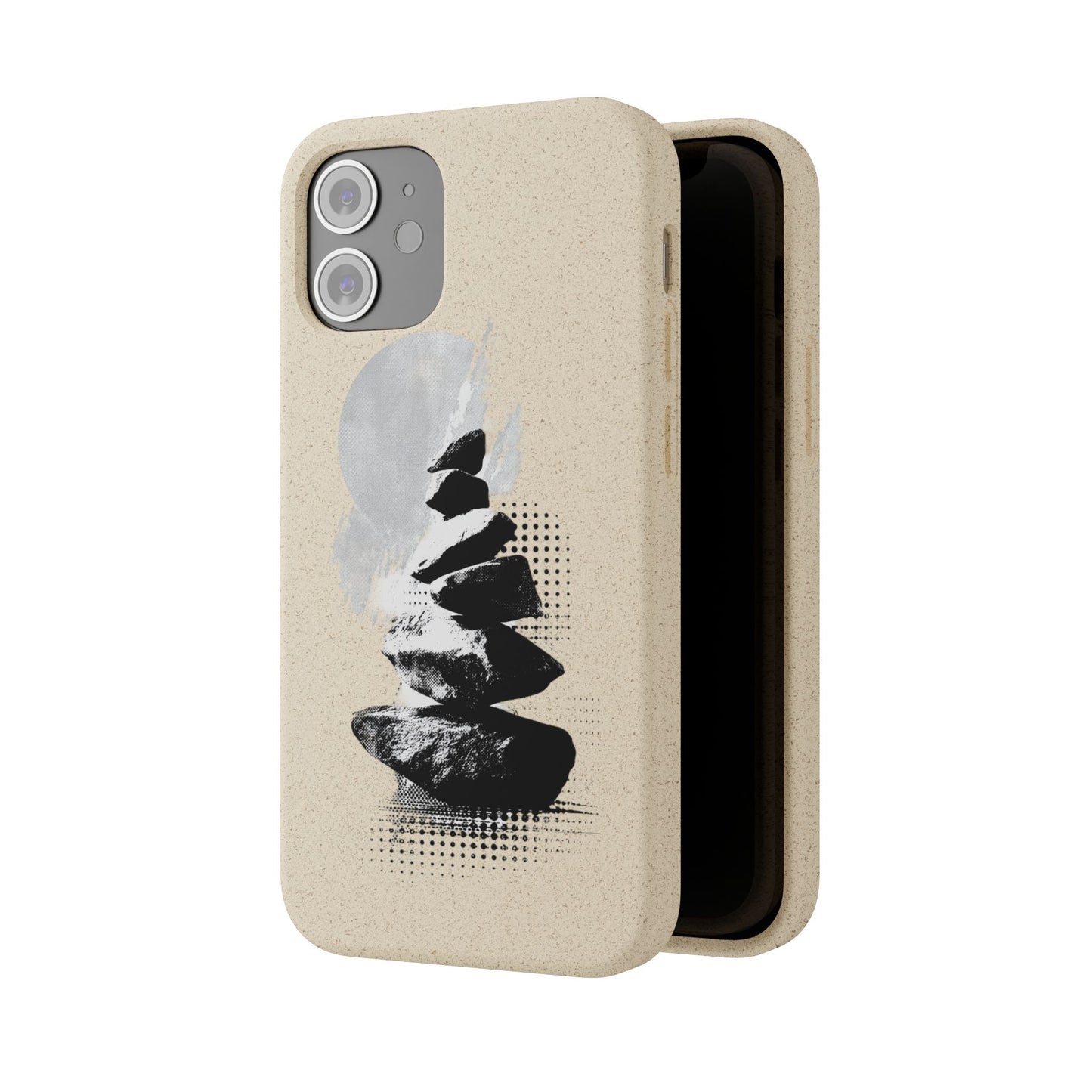 Biodegradable Plastic Free Phone Case Minimalistic Cairn Design Suitable For Iphones And Samsungs