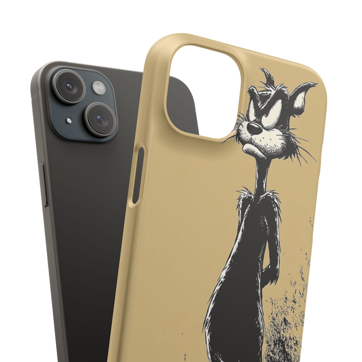 Whimsical Cartoon Snap Case, Fun Phone Cover, Unique Gift for Cat Lovers, Vibrant Art Case, Ideal for Birthdays