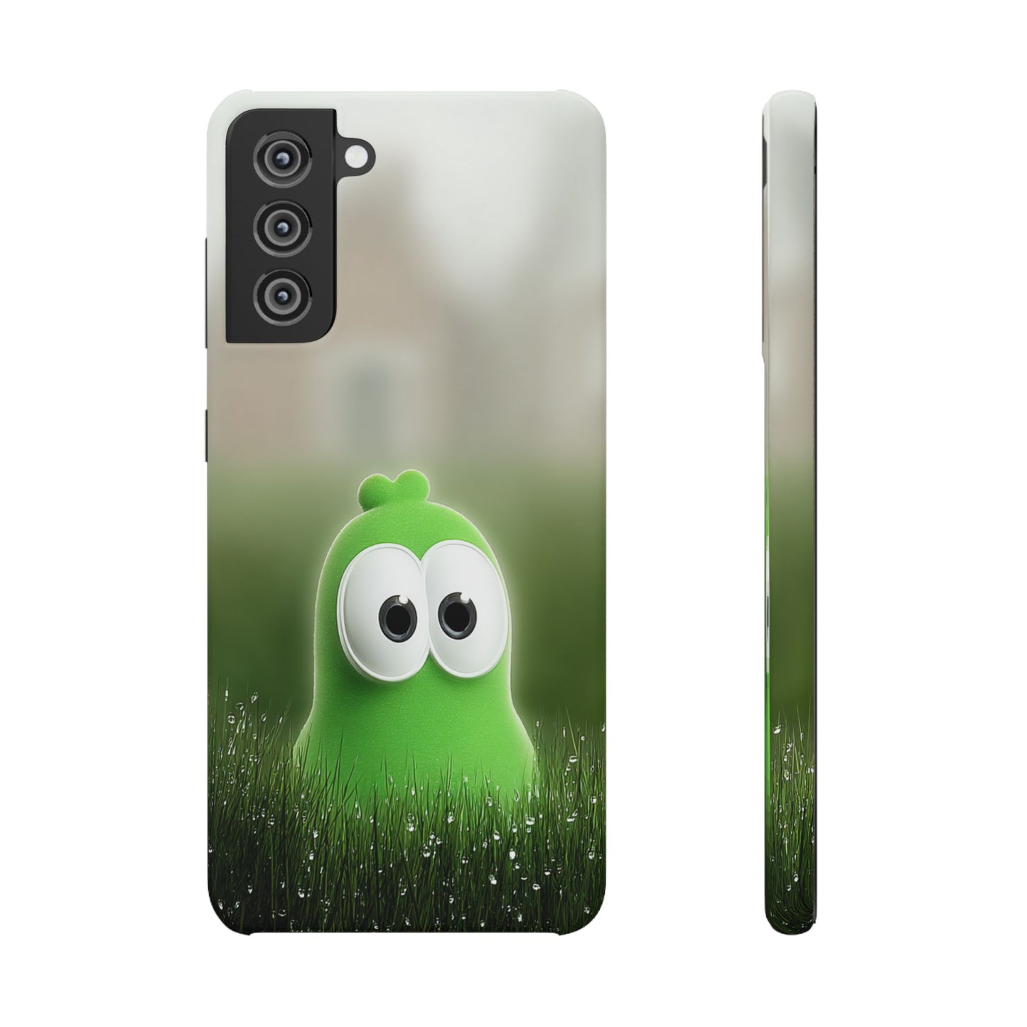 Cute Green Creature Phone Case, Snap Cases, Green Monster Phone Cover, Fun Phone Accessory, Playful Gift for Kids