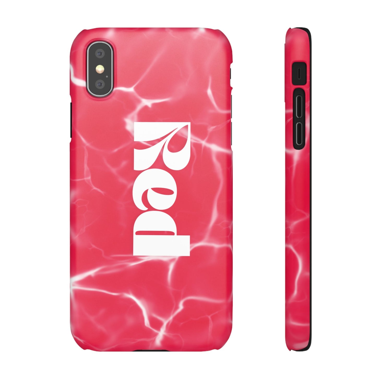 Vibrant Red Snap Case for iPhone, Trendy Phone Cover, Gift for Her, Summer Accessory, Stylish Tech Protection