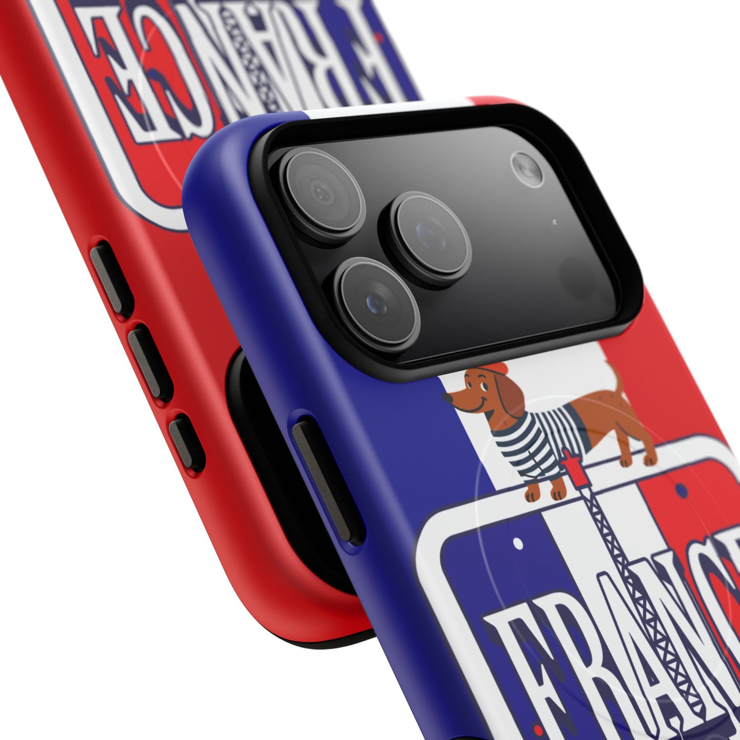 Tough magnetic dual-layer phone case in glossy polycarbonate compatible with MagSafe accessories