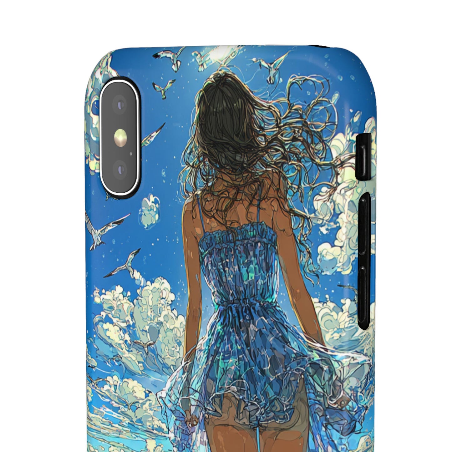 Summer Breeze Snap Case, Ocean Art Phone Cover, Beach Vibes Cell Case, Gift for Her, Custom Phone Accessory