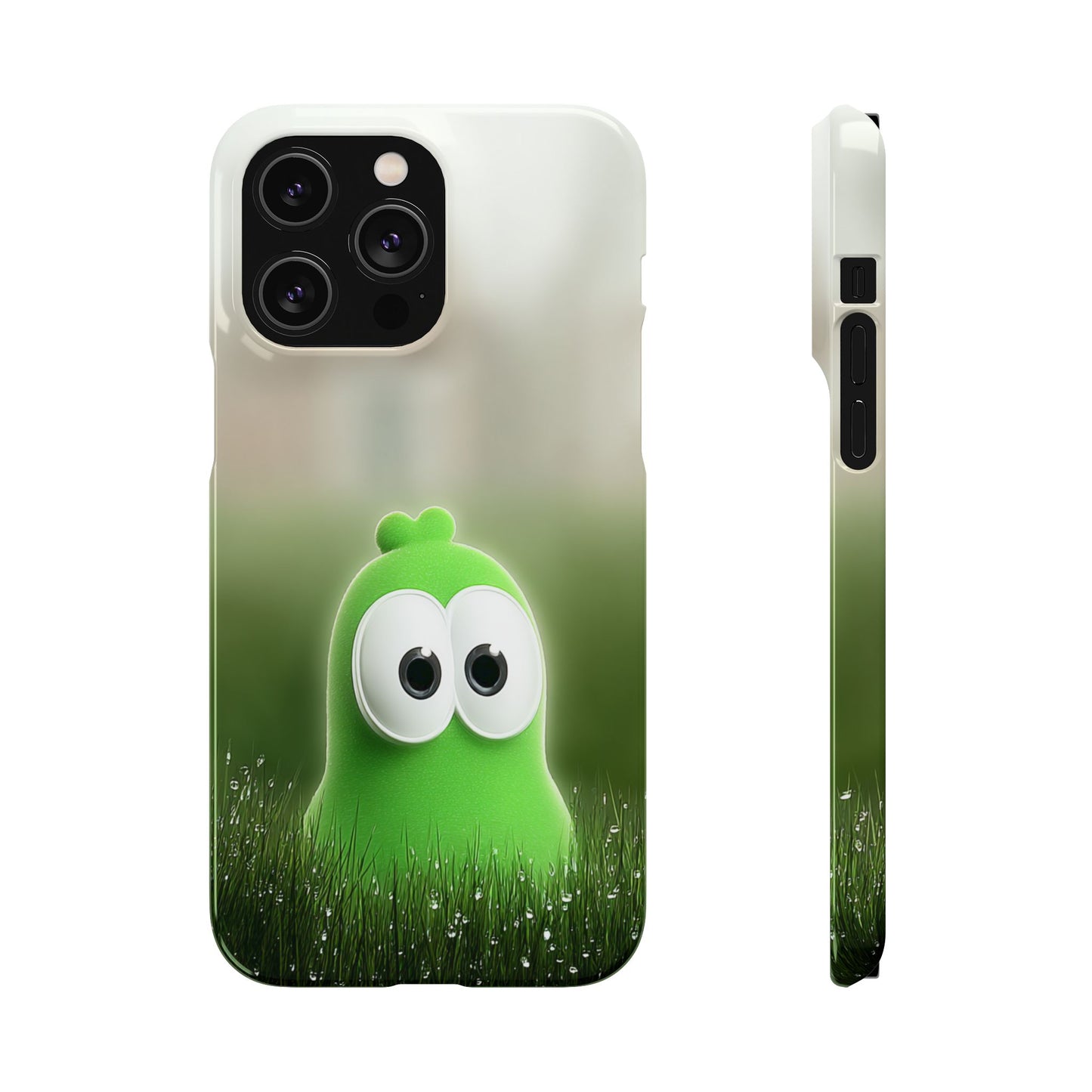 Cute Green Creature Phone Case, Snap Cases, Green Monster Phone Cover, Fun Phone Accessory, Playful Gift for Kids