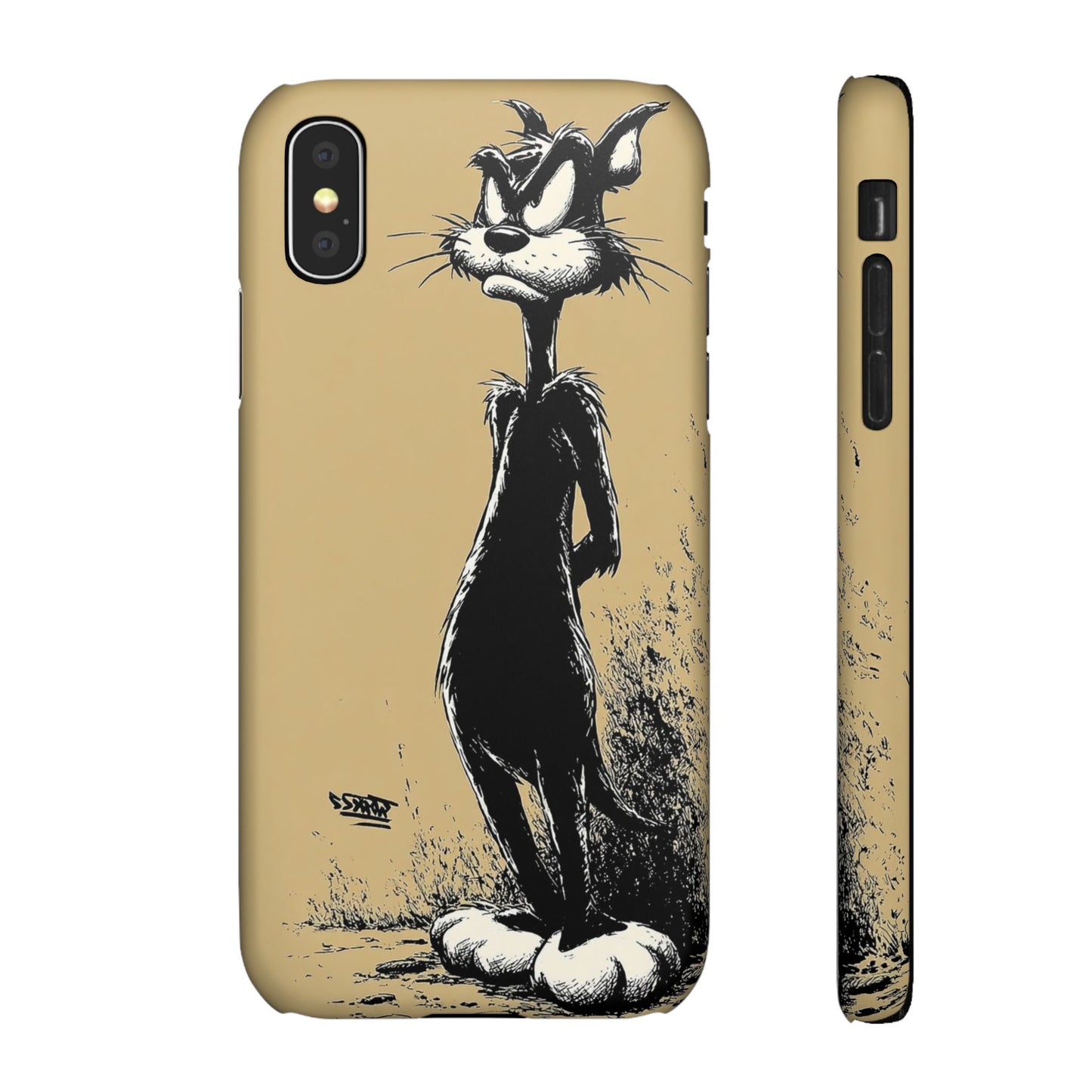 Whimsical Cartoon Snap Case, Fun Phone Cover, Unique Gift for Cat Lovers, Vibrant Art Case, Ideal for Birthdays