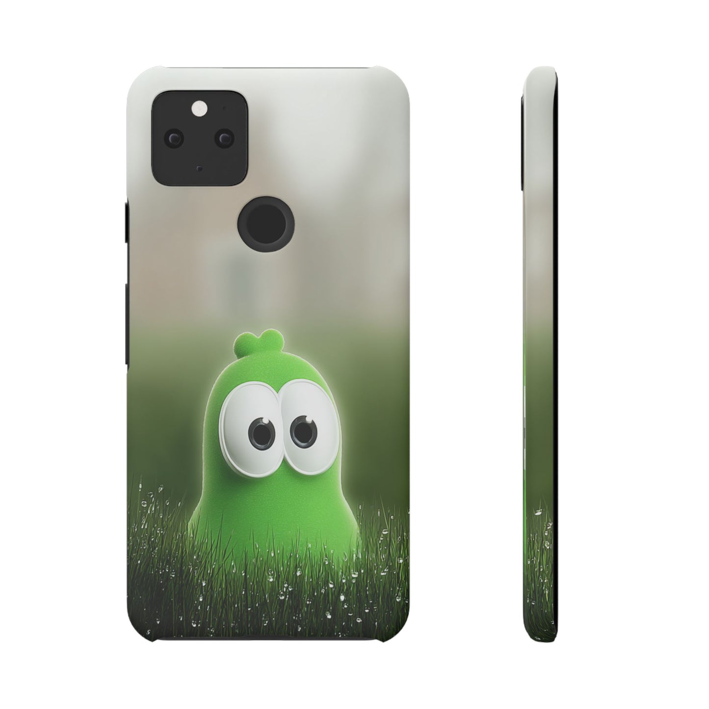 Cute Green Creature Phone Case, Snap Cases, Green Monster Phone Cover, Fun Phone Accessory, Playful Gift for Kids