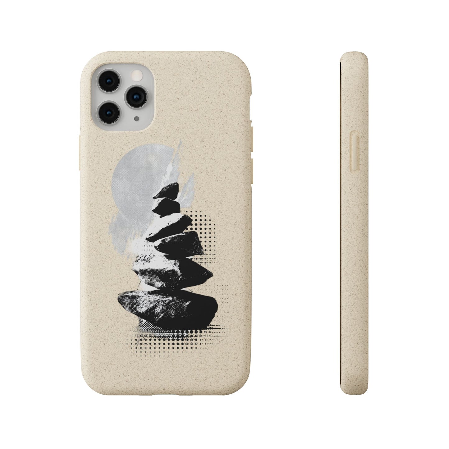 Biodegradable Plastic Free Phone Case Minimalistic Cairn Design Suitable For Iphones And Samsungs