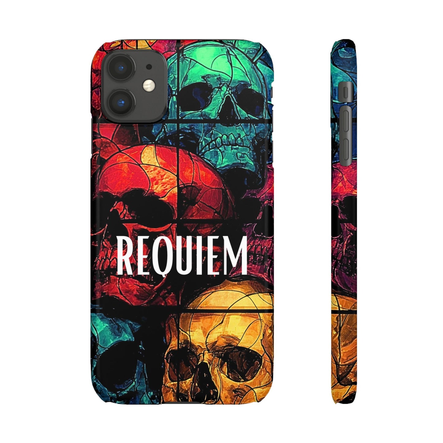 Halloween Custom Requiem Skull Snap Case Phone Cover for iPhone and Samsung