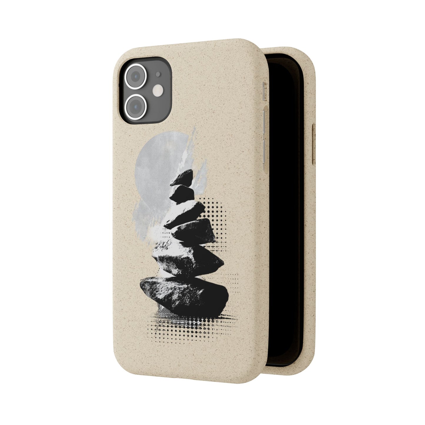 Biodegradable Plastic Free Phone Case Minimalistic Cairn Design Suitable For Iphones And Samsungs