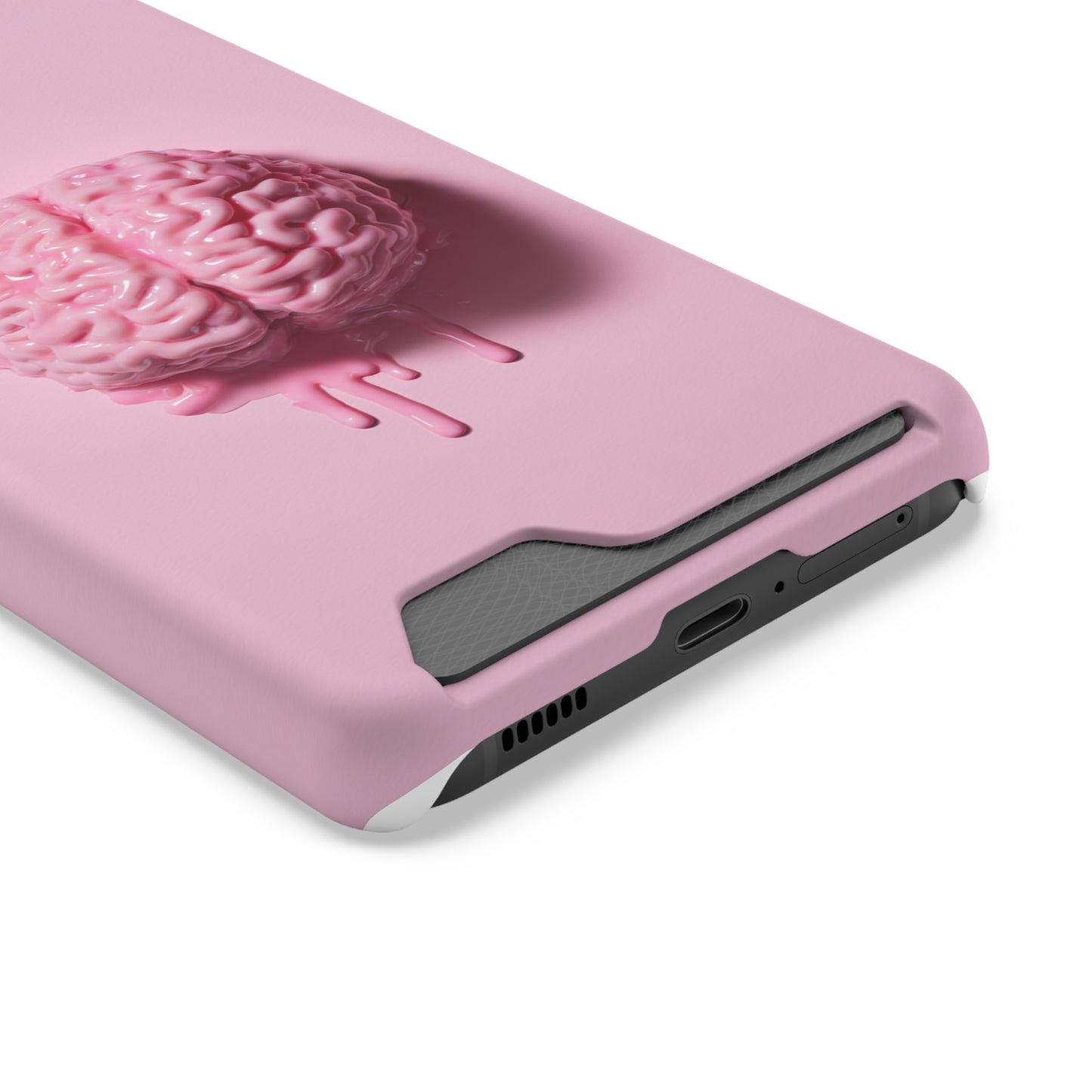 Brain Design Phone Case With Card Holder, Cute Tech Accessory, Unique Gift for Students, Stylish Phone Protection, Valentine's Day, Birthday