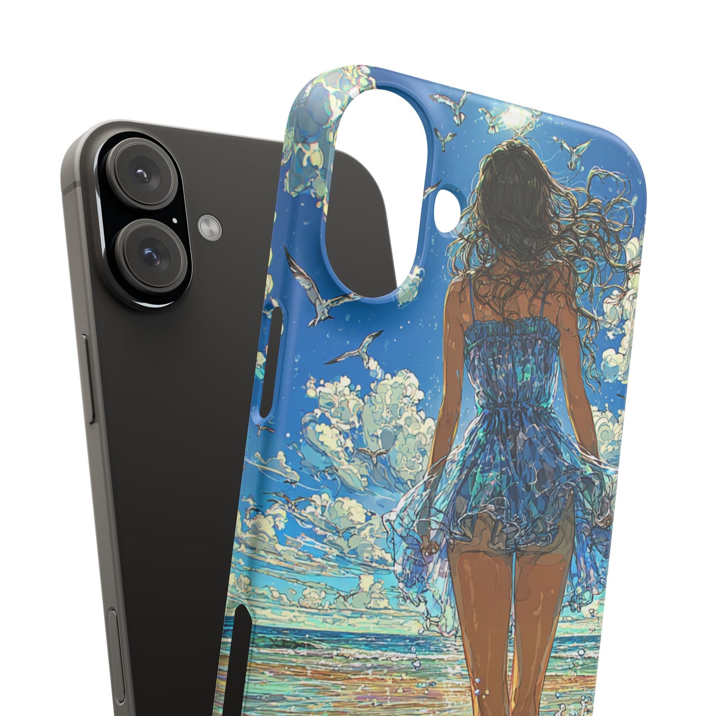 Summer Breeze Snap Case, Ocean Art Phone Cover, Beach Vibes Cell Case, Gift for Her, Custom Phone Accessory