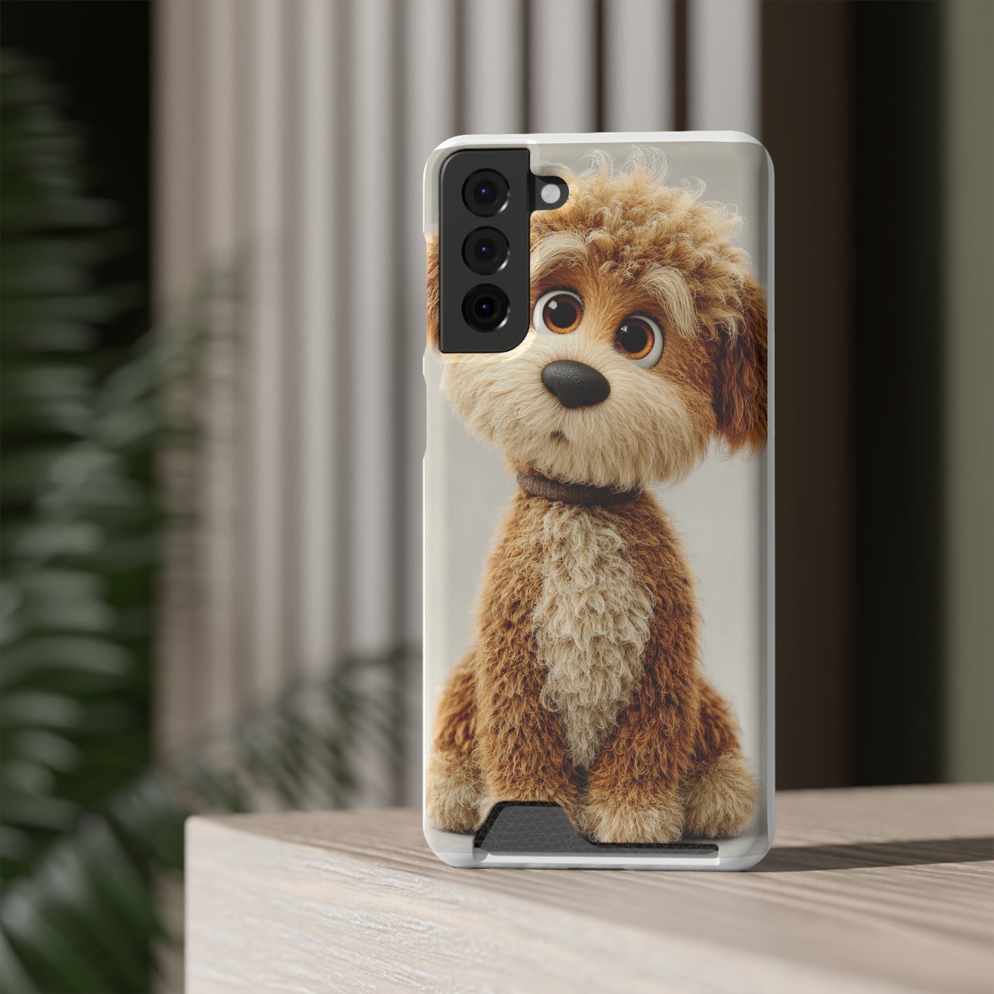 Cute Dog Phone Case With Card Holder, Pet Lover Gift, Stylish Phone Accessory, Dog-Themed Phone Cover, Animal Aesthetic