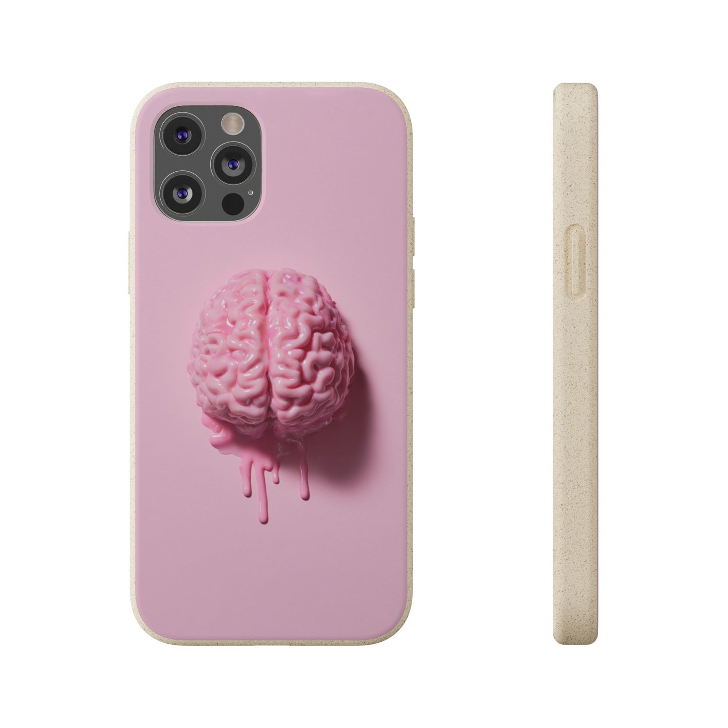 Eco-Friendly Brain Design Phone Case, Biodegradable Phone Cover, Unique Gift for Tech Lovers, Sustainable Accessory, Cute Phone Case
