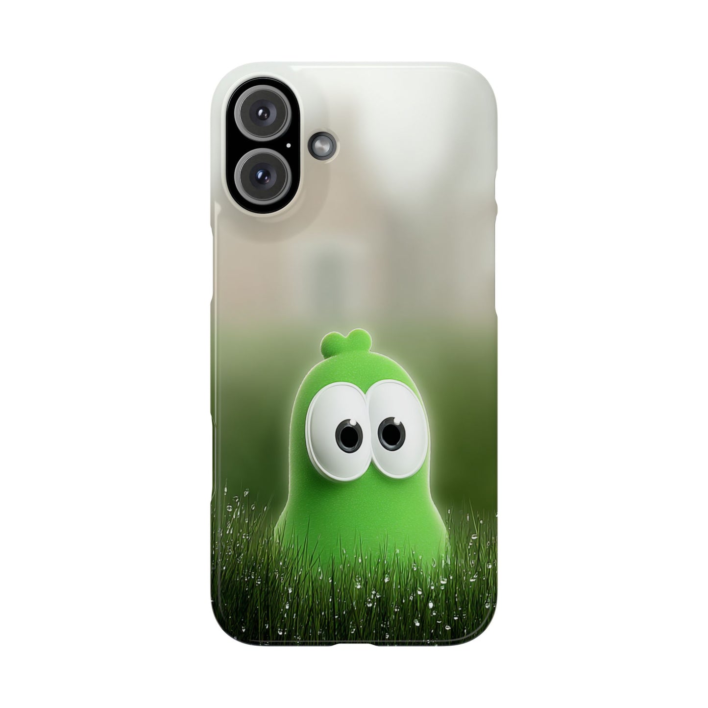 Cute Green Creature Phone Case, Snap Cases, Green Monster Phone Cover, Fun Phone Accessory, Playful Gift for Kids
