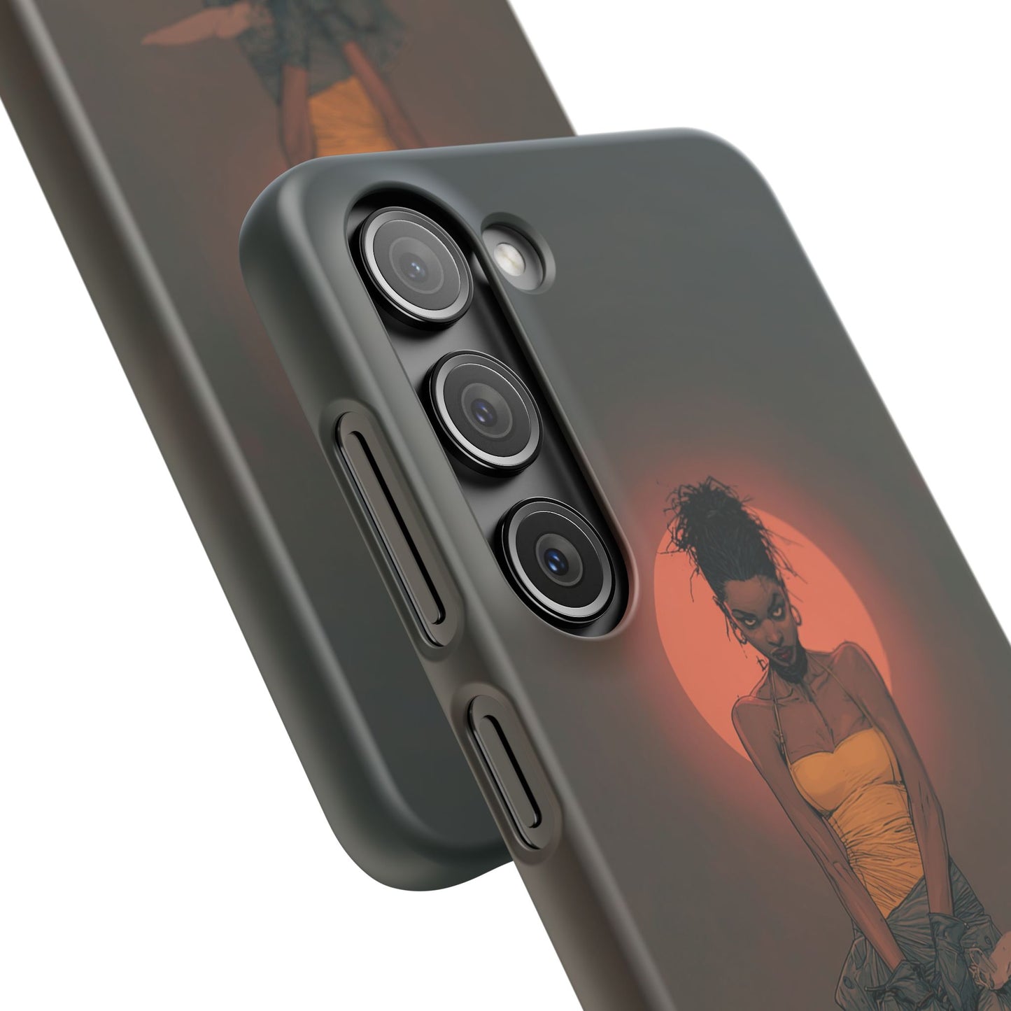 Creepy Vampire Girl Snap Case, Halloween Style iPhone Samsung Cover, Spooky Gothic Phone Accessories, Scary Horror Character Device