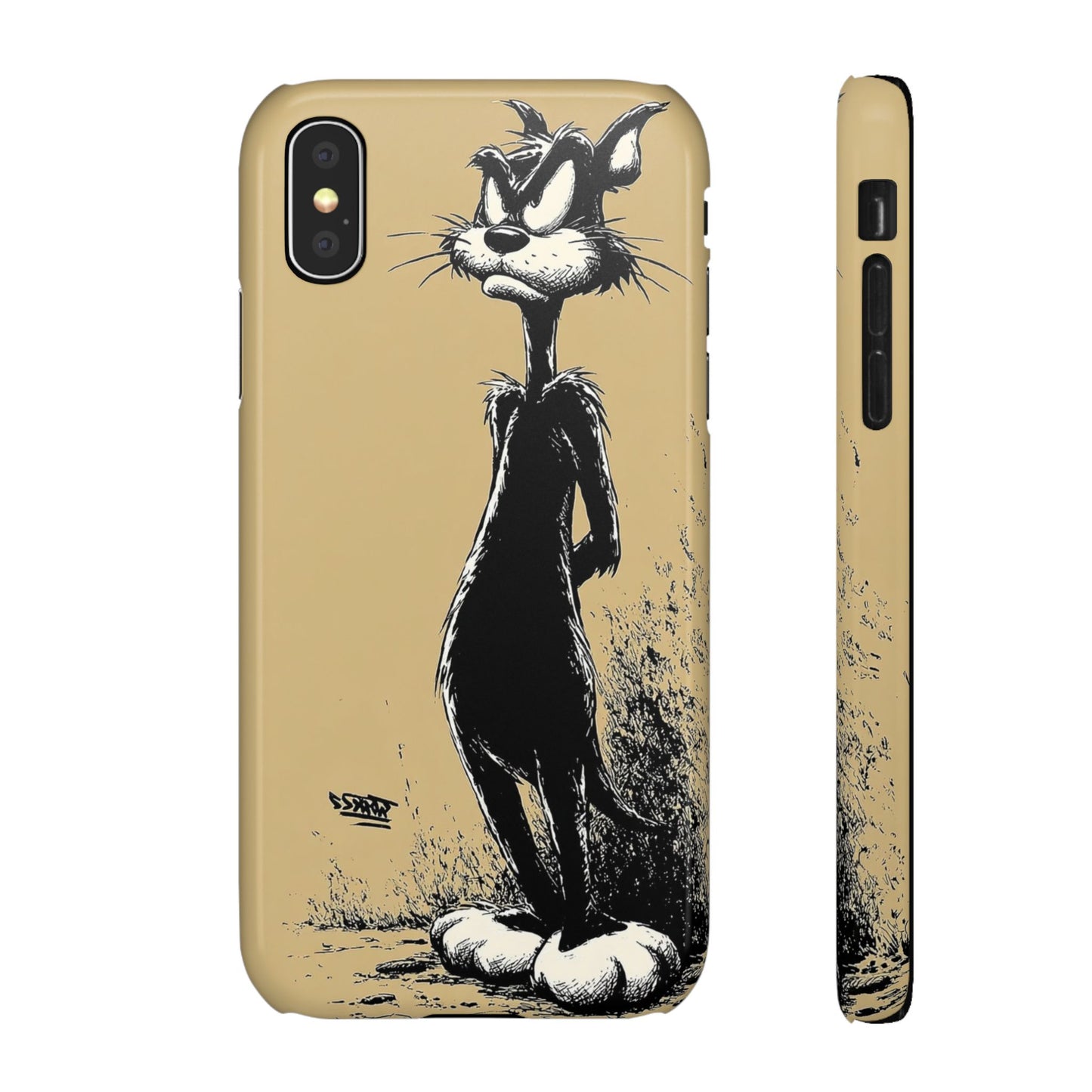 Whimsical Cartoon Snap Case, Fun Phone Cover, Unique Gift for Cat Lovers, Vibrant Art Case, Ideal for Birthdays