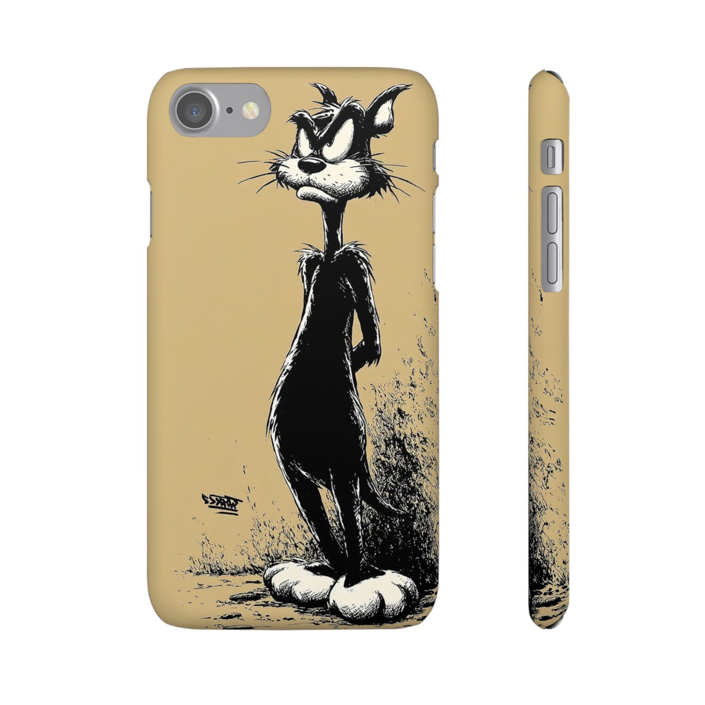 Whimsical Cartoon Snap Case, Fun Phone Cover, Unique Gift for Cat Lovers, Vibrant Art Case, Ideal for Birthdays