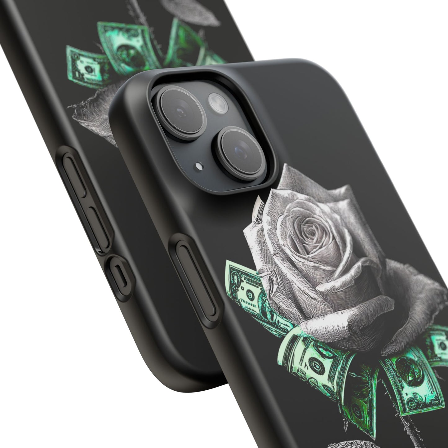 Stylish Rose & Money Snap Case - Floral Phone Protection, Trendy Gift for Him/Her, Birthday Present, Accessories for Teens