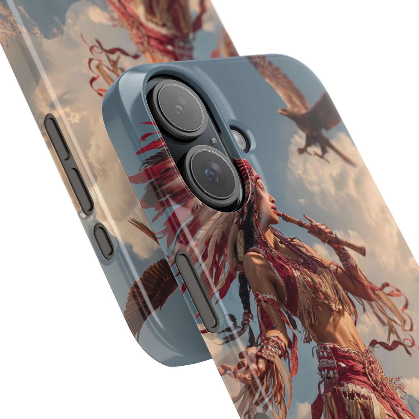 Colorful bohemian dreamcatcher tribal art design on a polycarbonate snap phone case full wrap print