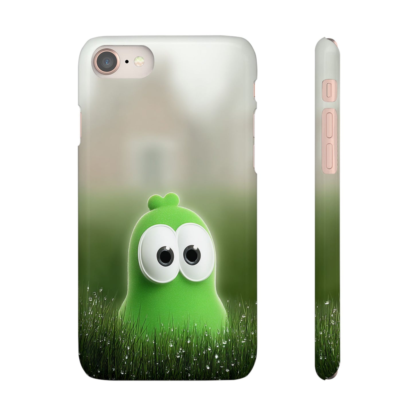 Cute Green Creature Phone Case, Snap Cases, Green Monster Phone Cover, Fun Phone Accessory, Playful Gift for Kids