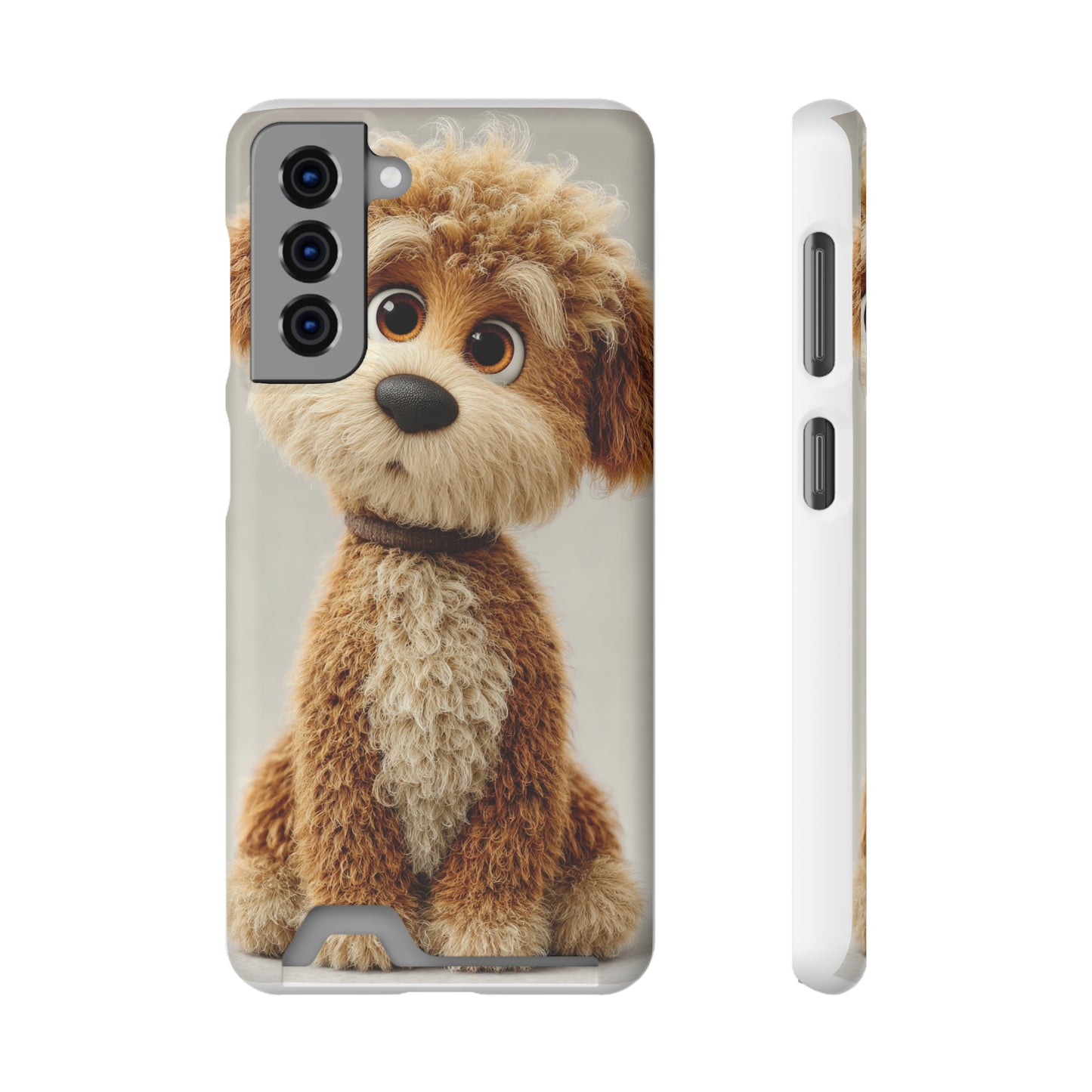 Cute Dog Phone Case With Card Holder, Pet Lover Gift, Stylish Phone Accessory, Dog-Themed Phone Cover, Animal Aesthetic
