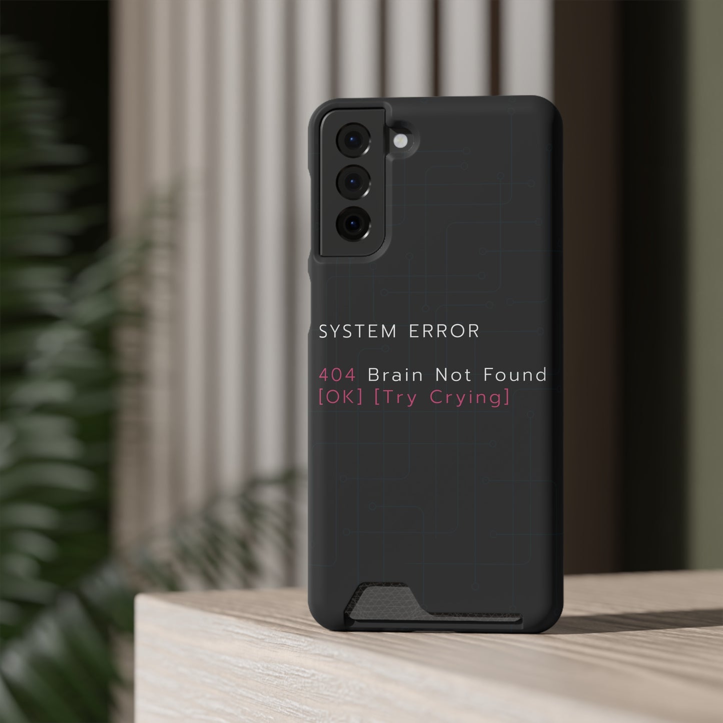 Techy Phone Case with Card Holder, Trendy Gadget Accessory, Cool Gift for Tech Lovers, Phone Protection, Modern Design for Everyday Use