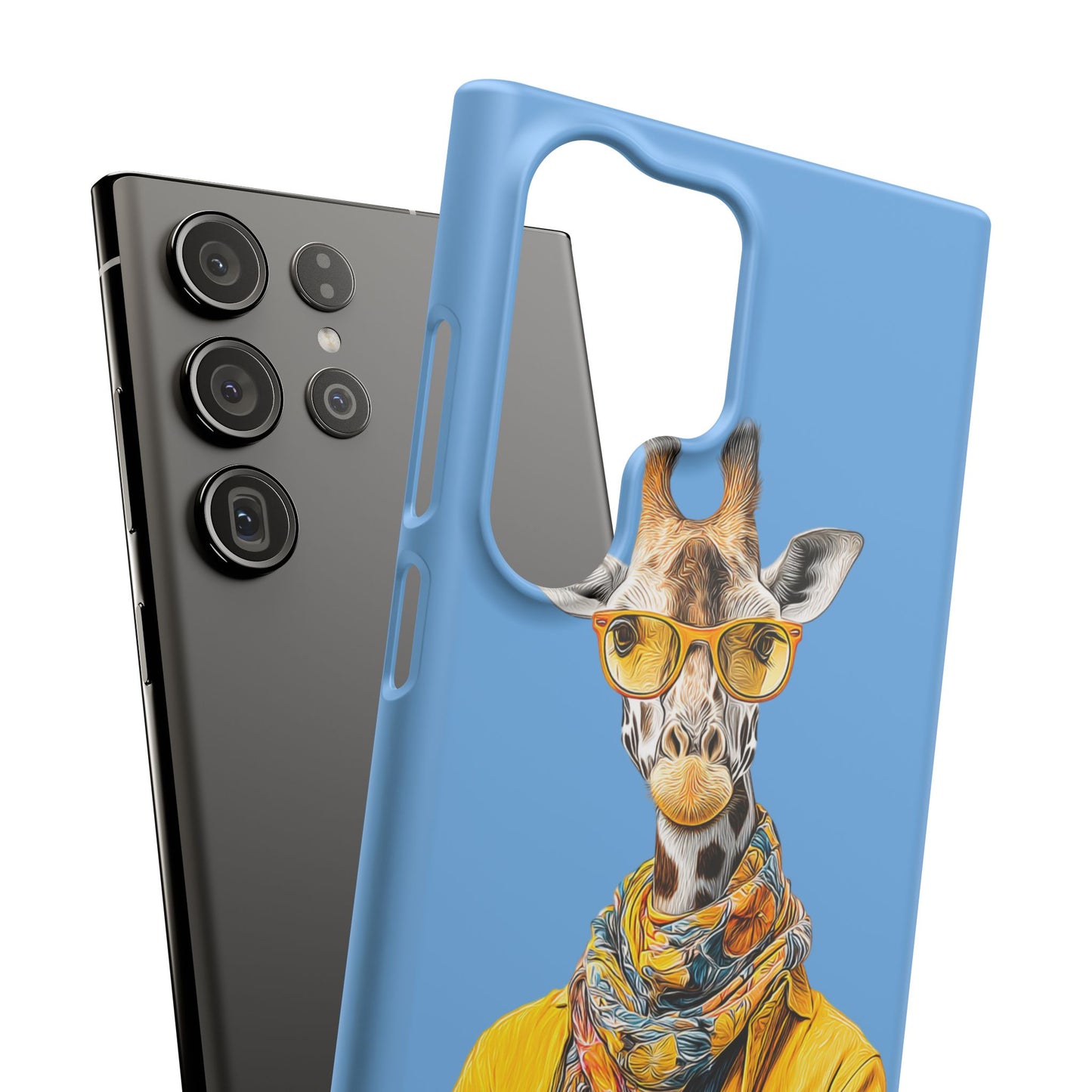 Giraffe Blue Snap Case Phone Cover for Animal Lover Iphone and Samsung models