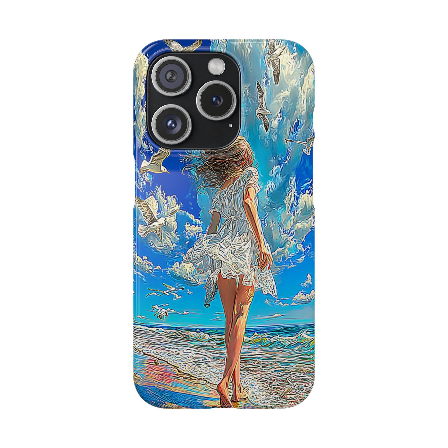 Dreamy Seaside Snap Case, Ocean Waves Phone Cover, Summer Vibe Gift, Cute Aesthetic Accessory, Beach Lover Case