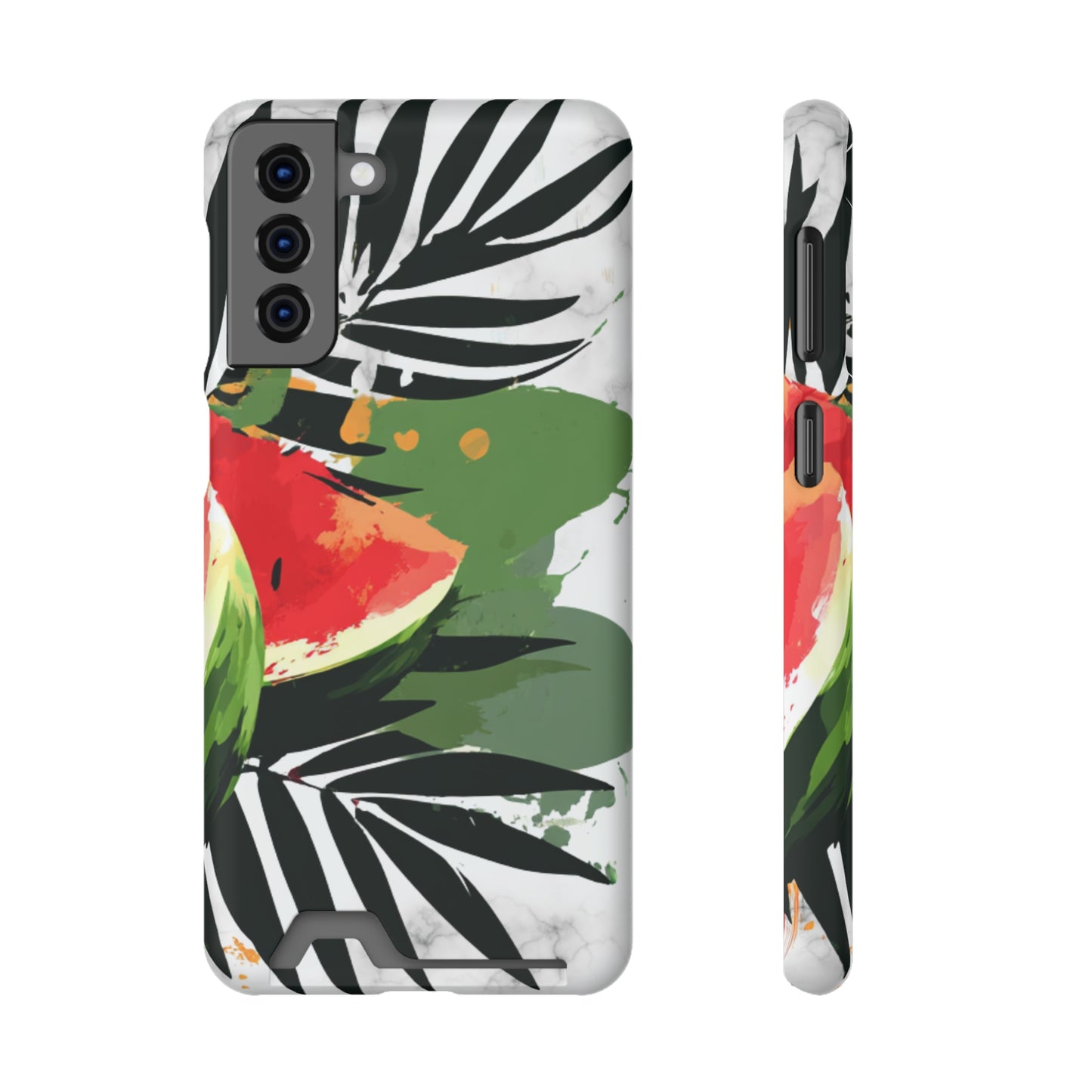 Tropical Phone Case with Card Holder, Floral Smartphone Cover, Summery Accessory, Gift for Beach Lovers, Vacation Essentials