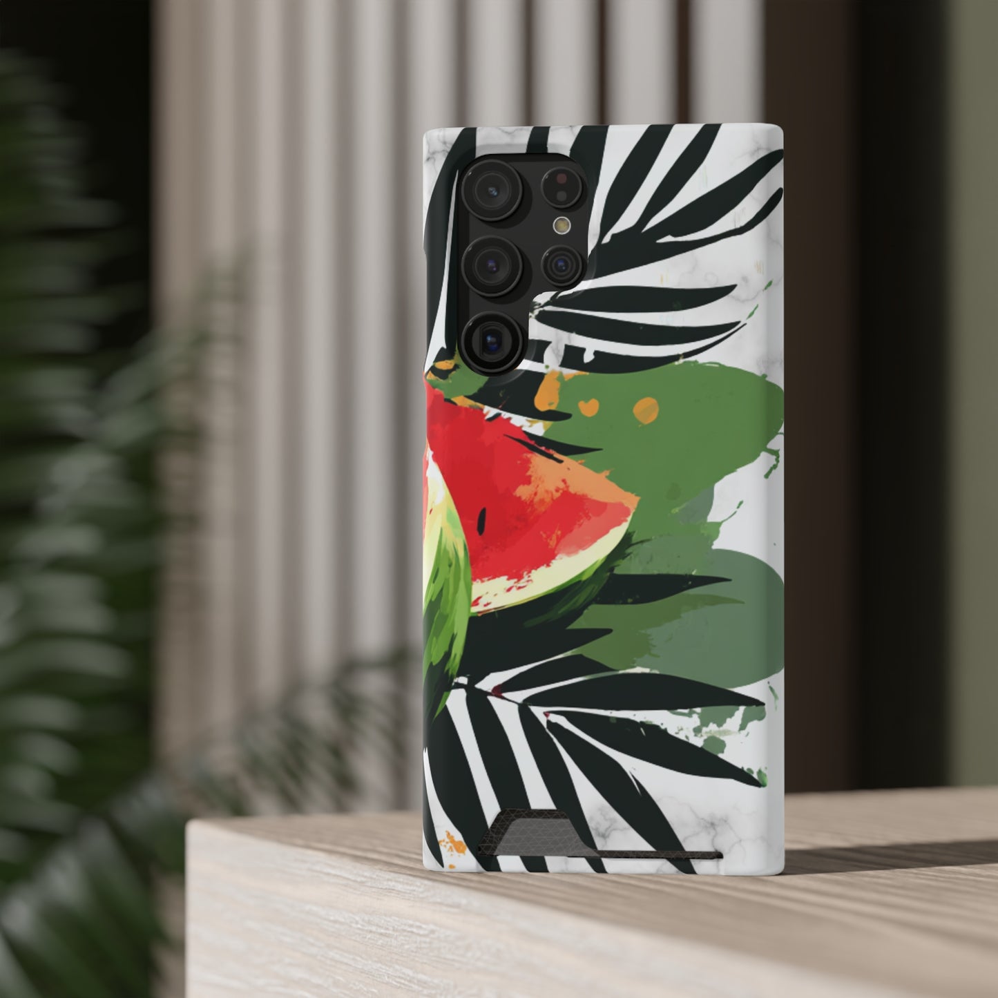 Tropical Phone Case with Card Holder, Floral Smartphone Cover, Summery Accessory, Gift for Beach Lovers, Vacation Essentials