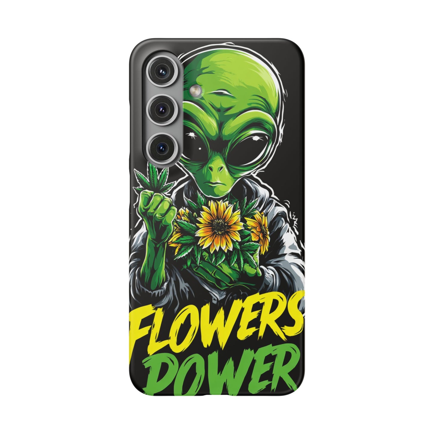 Alien Floral Snap Cases, Fun Phone Case, Gifts for Sci-Fi Lovers, Cute Alien Decor, Unique Tech Accessories