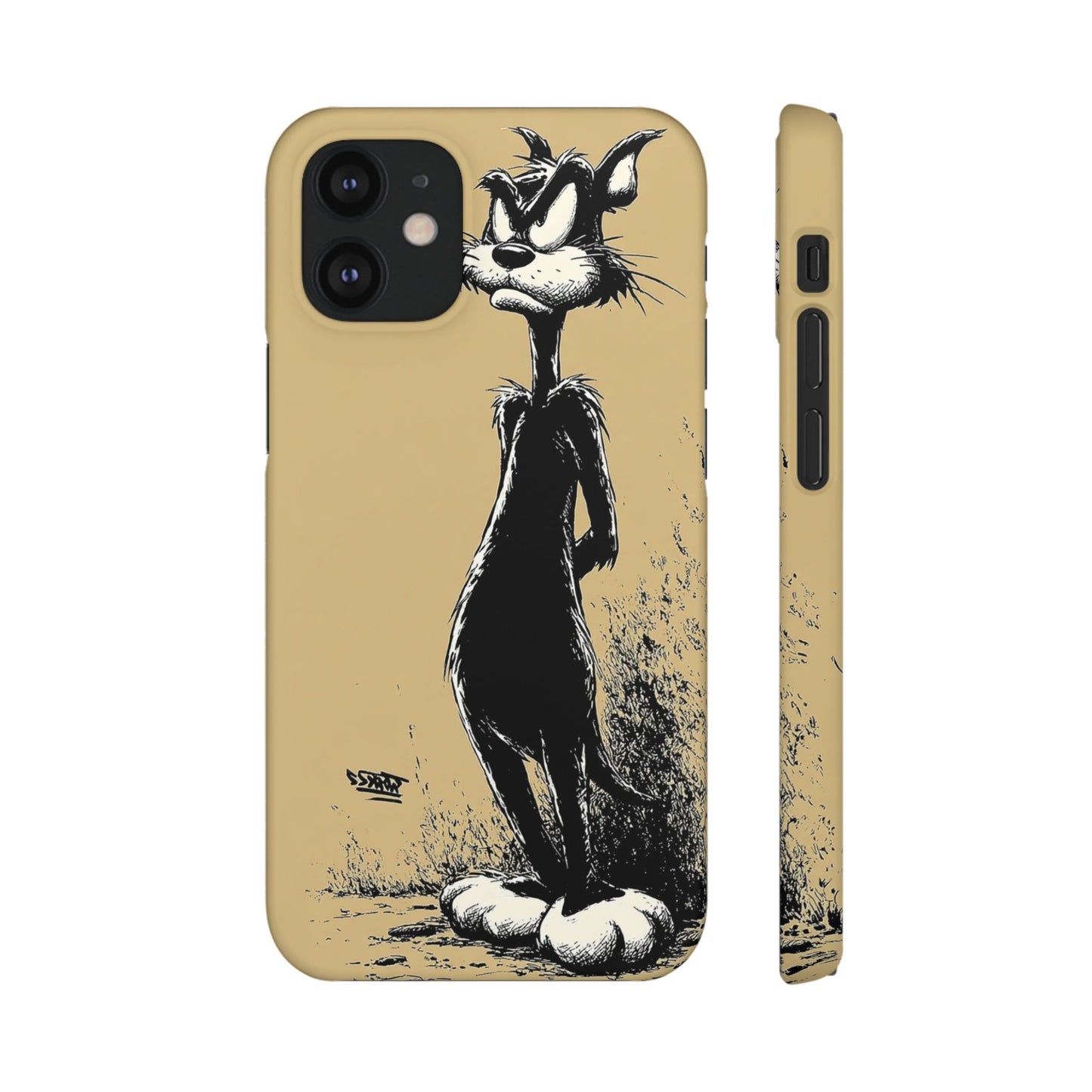 Whimsical Cartoon Snap Case, Fun Phone Cover, Unique Gift for Cat Lovers, Vibrant Art Case, Ideal for Birthdays