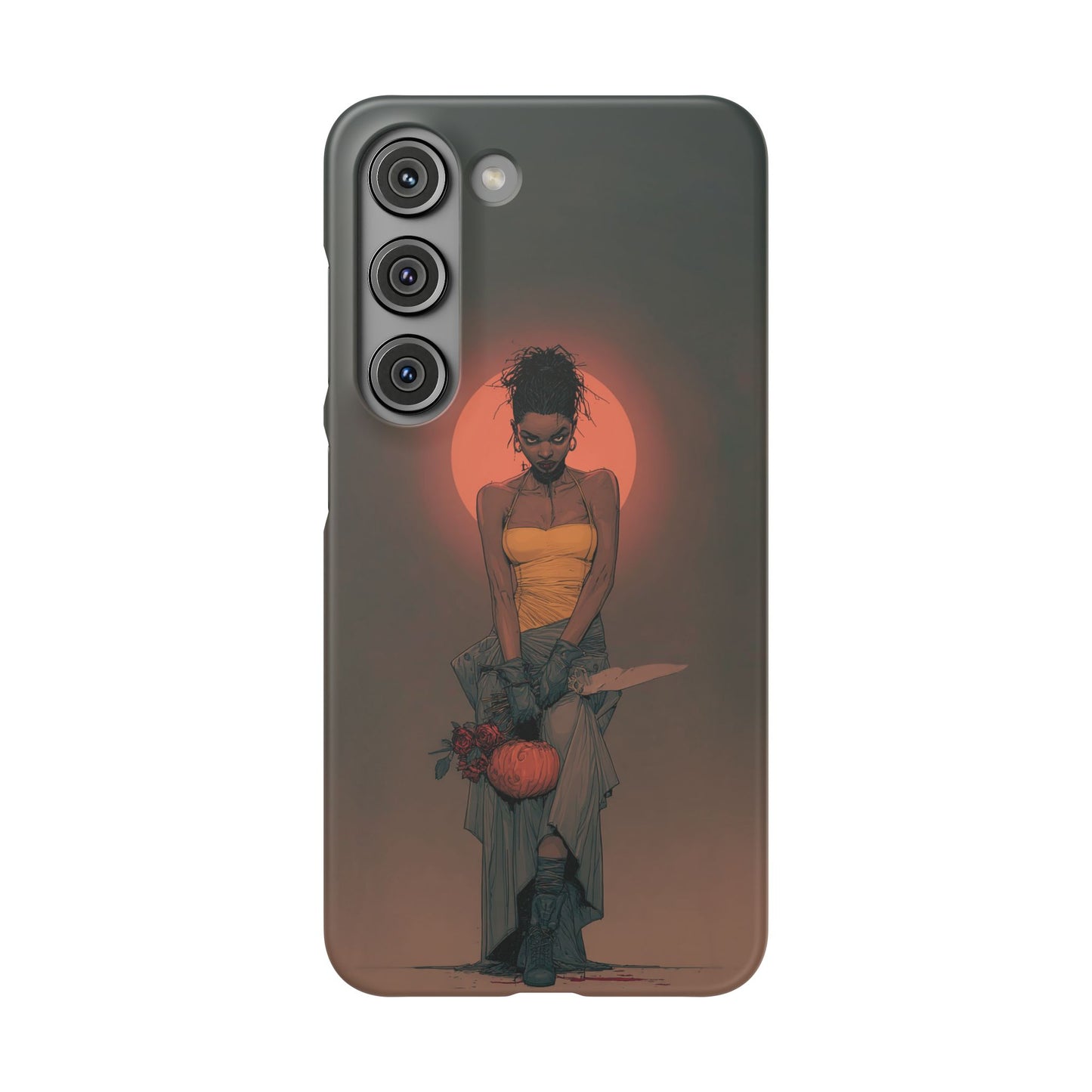 Creepy Vampire Girl Snap Case, Halloween Style iPhone Samsung Cover, Spooky Gothic Phone Accessories, Scary Horror Character Device