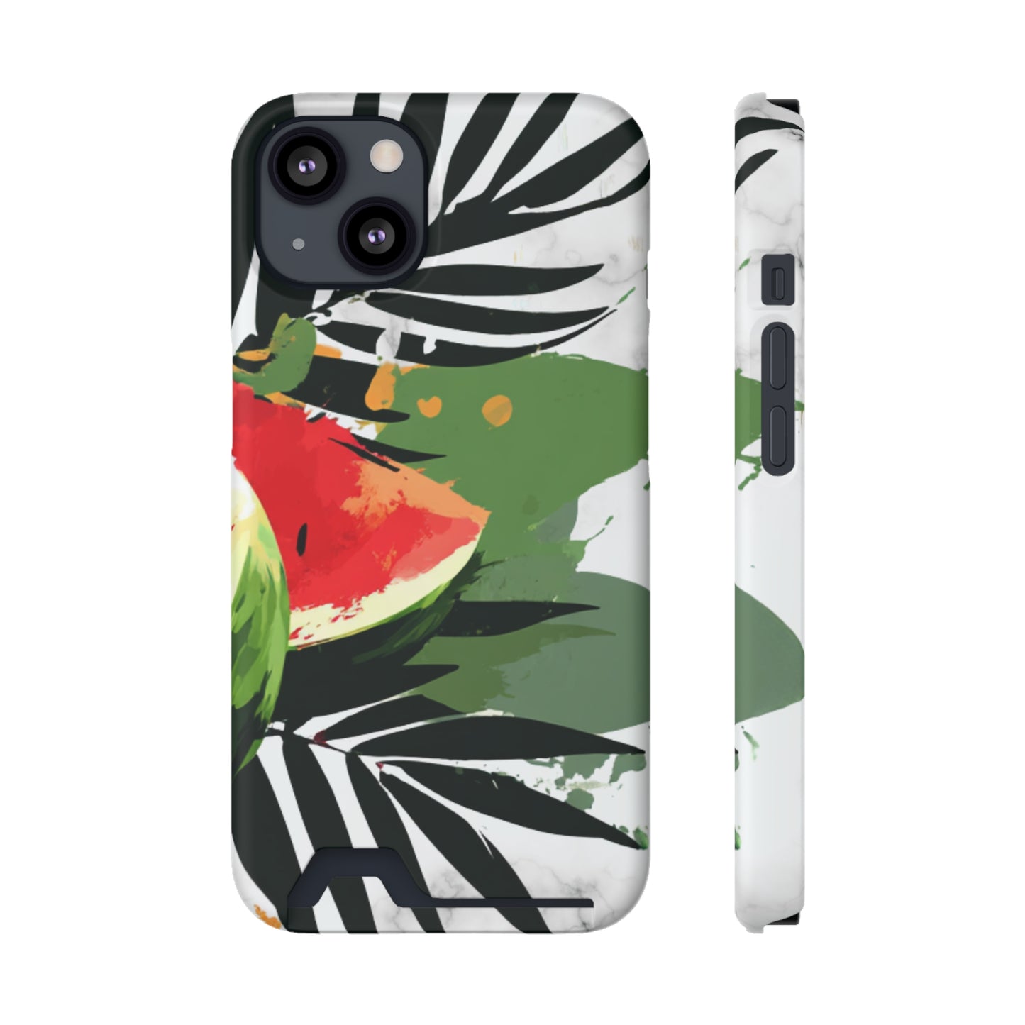 Tropical Phone Case with Card Holder, Floral Smartphone Cover, Summery Accessory, Gift for Beach Lovers, Vacation Essentials