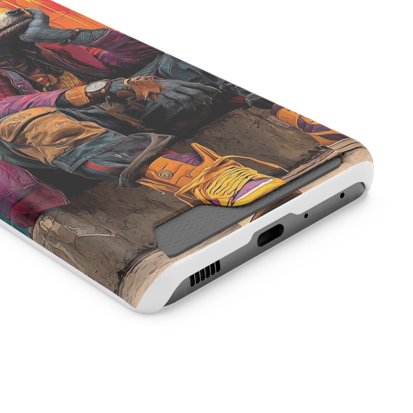 Stylish Phone Case With Card Holder, Trendy Mobile Accessory, Urban Art, Perfect Gift for Teens, Cool Gadget for Everyday Use