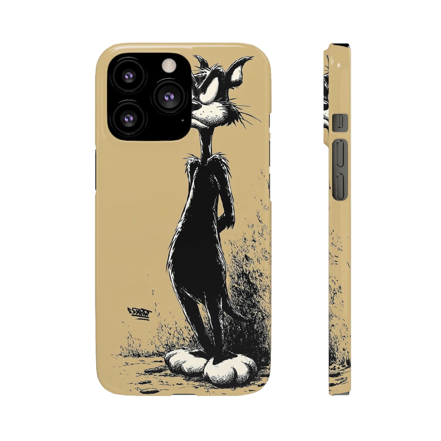 Whimsical Cartoon Snap Case, Fun Phone Cover, Unique Gift for Cat Lovers, Vibrant Art Case, Ideal for Birthdays
