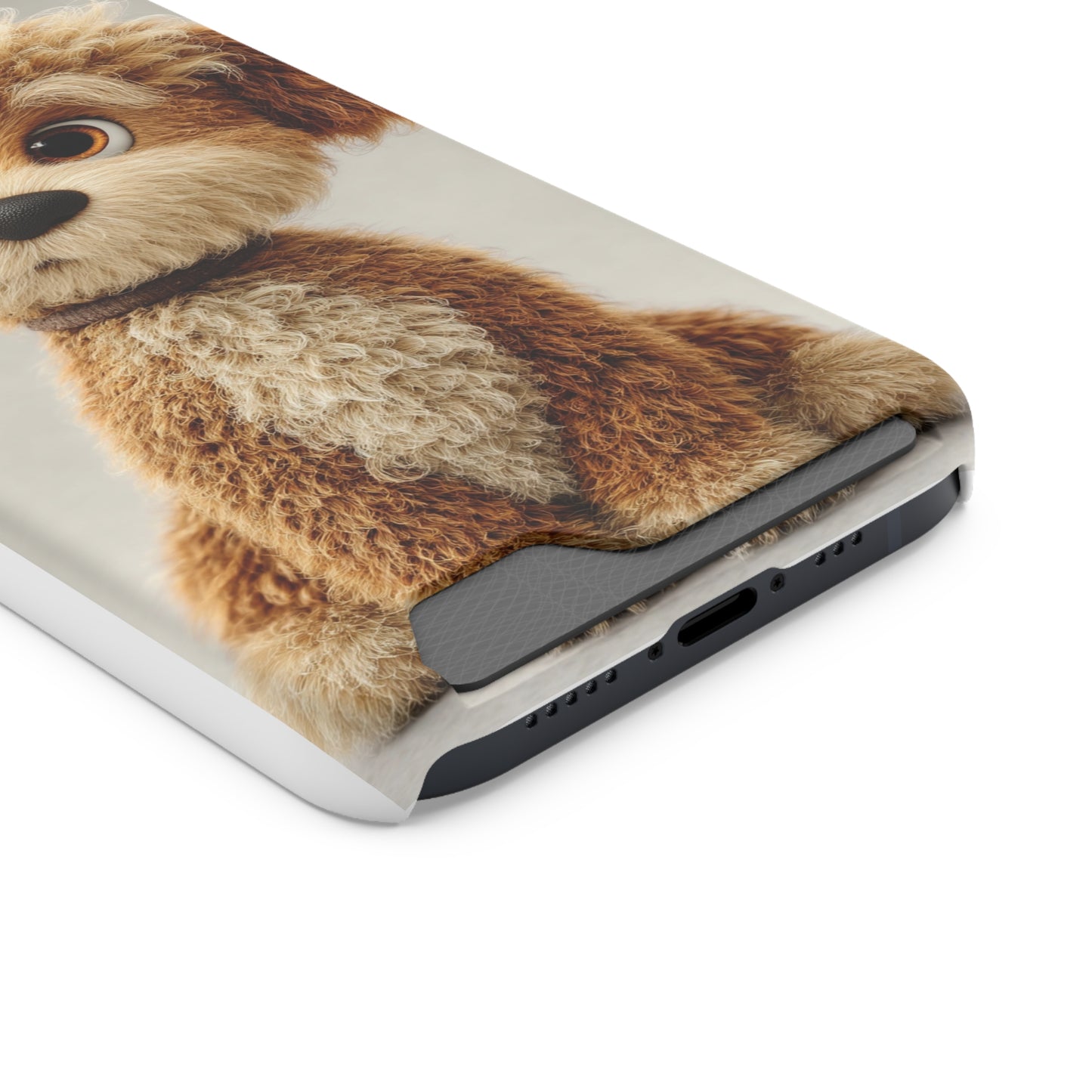 Cute Dog Phone Case With Card Holder, Pet Lover Gift, Stylish Phone Accessory, Dog-Themed Phone Cover, Animal Aesthetic