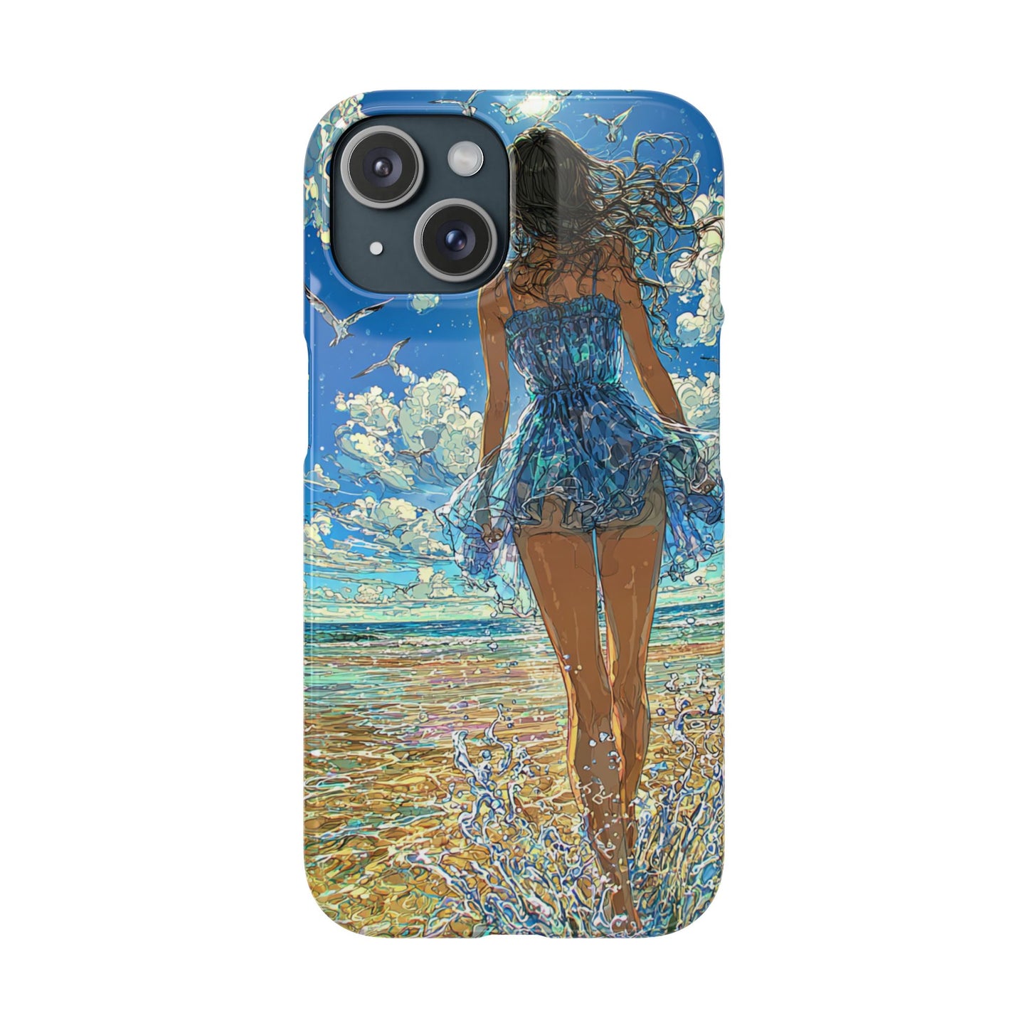 Summer Breeze Snap Case, Ocean Art Phone Cover, Beach Vibes Cell Case, Gift for Her, Custom Phone Accessory
