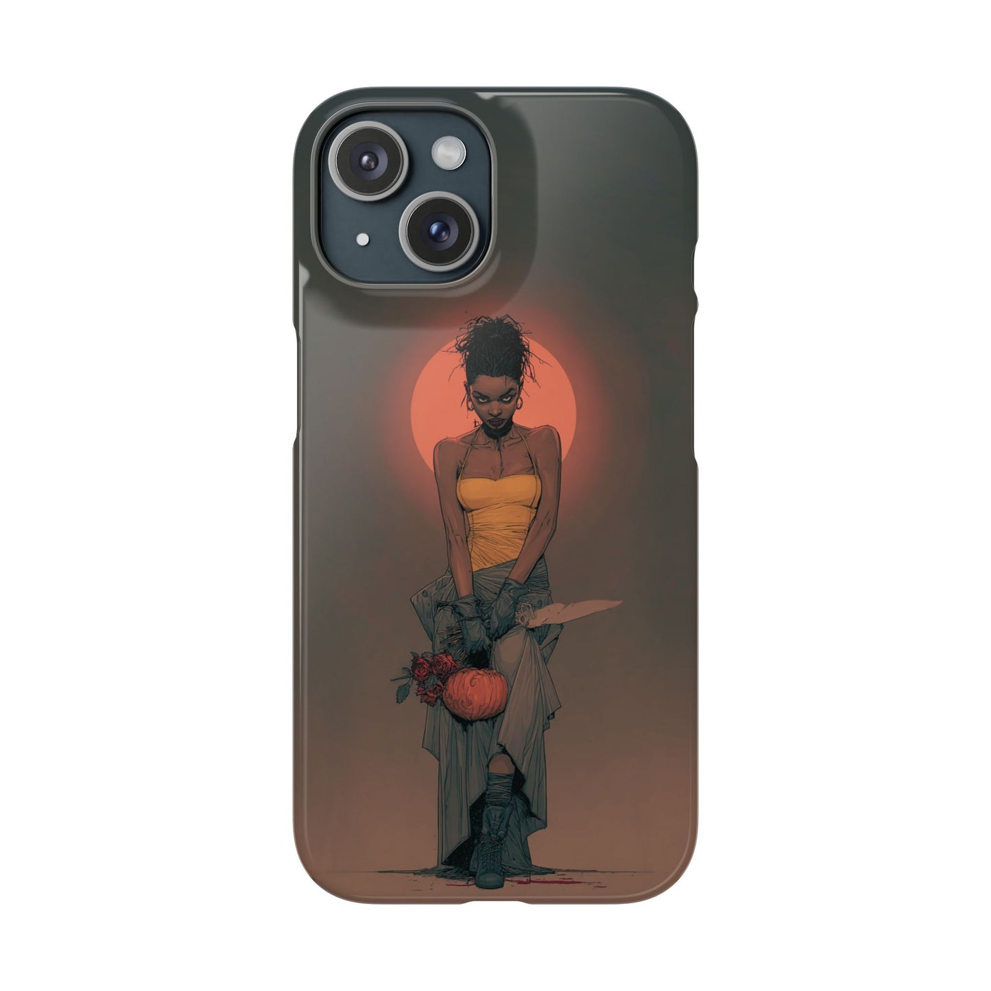 Creepy Vampire Girl Snap Case, Halloween Style iPhone Samsung Cover, Spooky Gothic Phone Accessories, Scary Horror Character Device