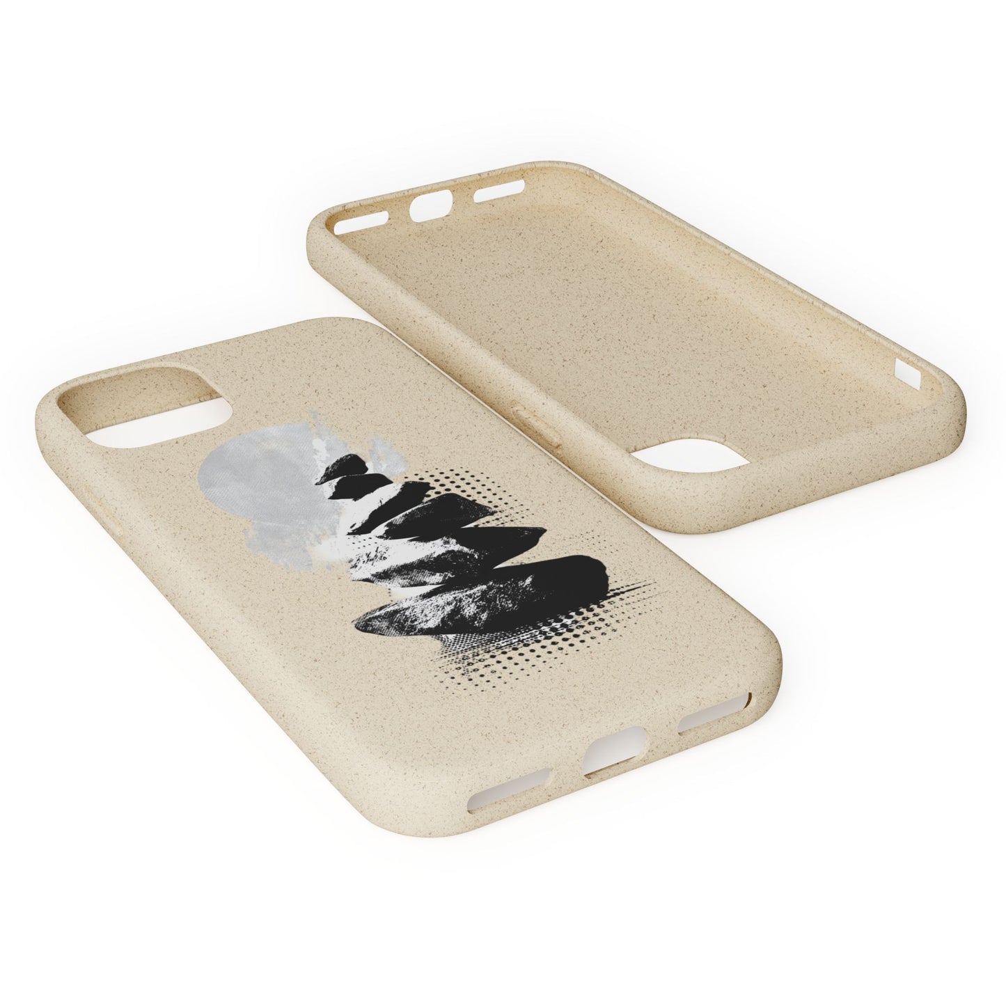 Biodegradable Plastic Free Phone Case Minimalistic Cairn Design Suitable For Iphones And Samsungs