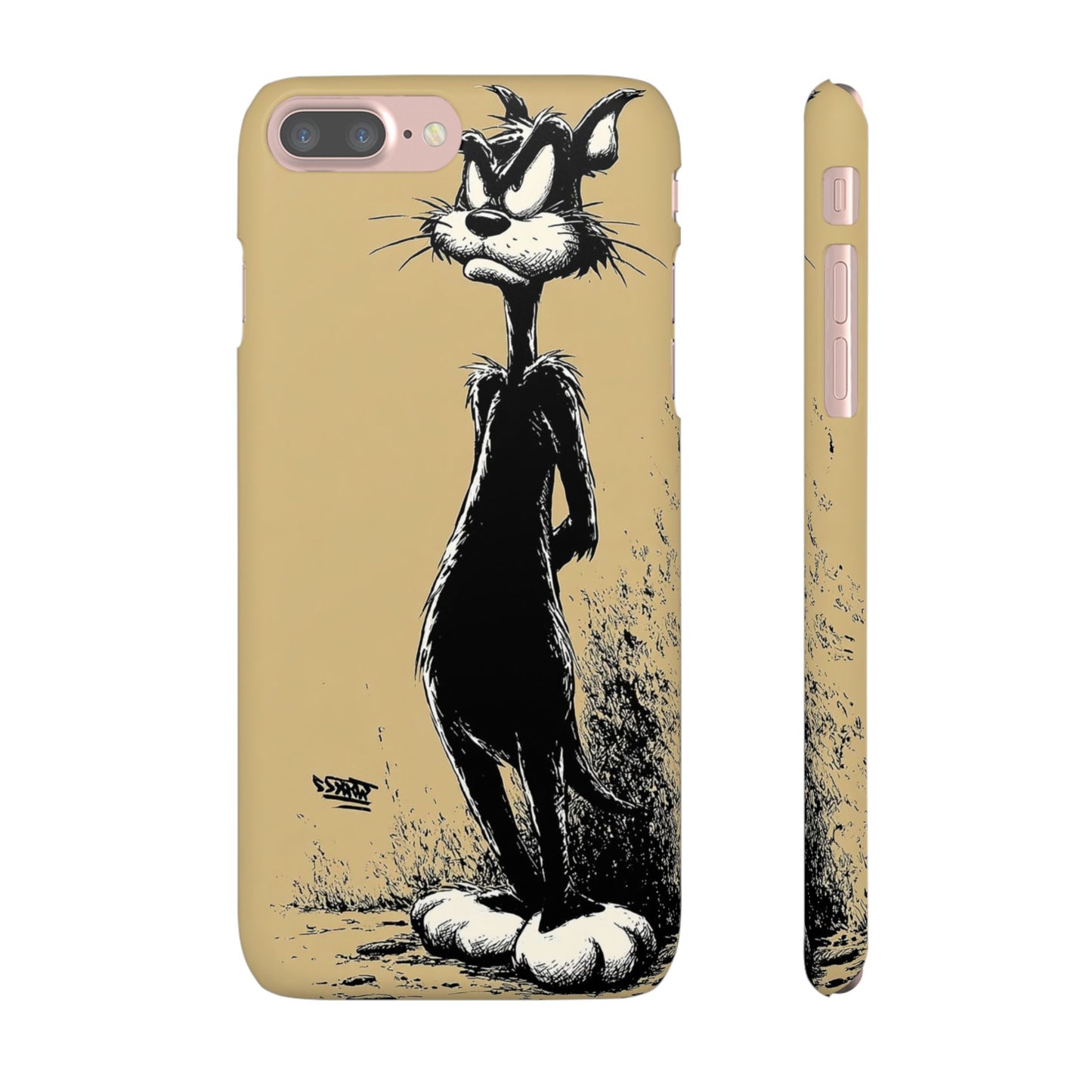 Whimsical Cartoon Snap Case, Fun Phone Cover, Unique Gift for Cat Lovers, Vibrant Art Case, Ideal for Birthdays