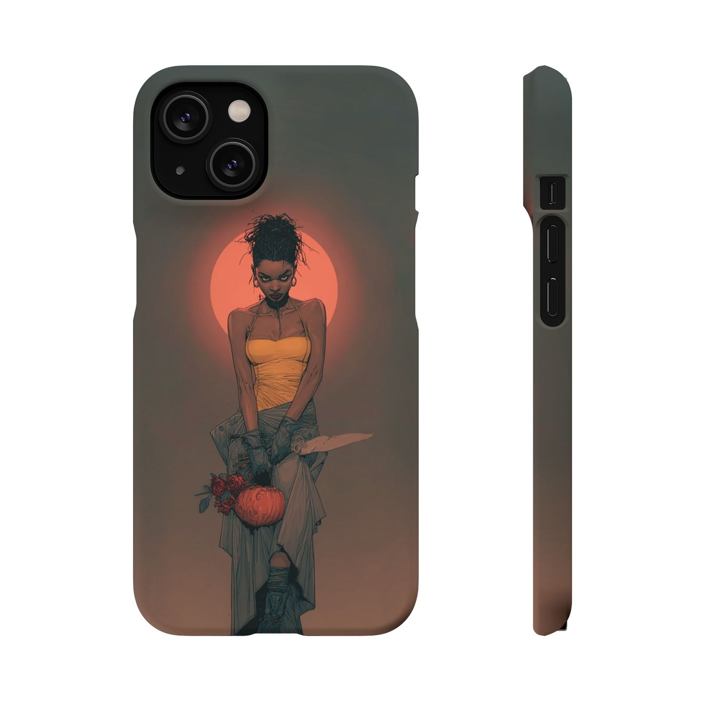 Creepy Vampire Girl Snap Case, Halloween Style iPhone Samsung Cover, Spooky Gothic Phone Accessories, Scary Horror Character Device