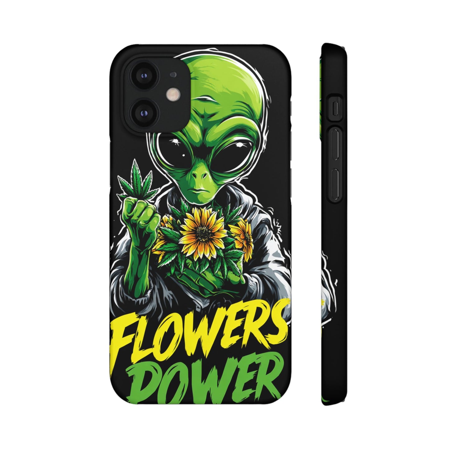 Alien Floral Snap Cases, Fun Phone Case, Gifts for Sci-Fi Lovers, Cute Alien Decor, Unique Tech Accessories