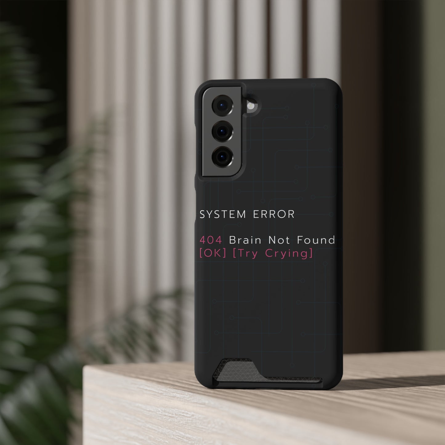 Techy Phone Case with Card Holder, Trendy Gadget Accessory, Cool Gift for Tech Lovers, Phone Protection, Modern Design for Everyday Use