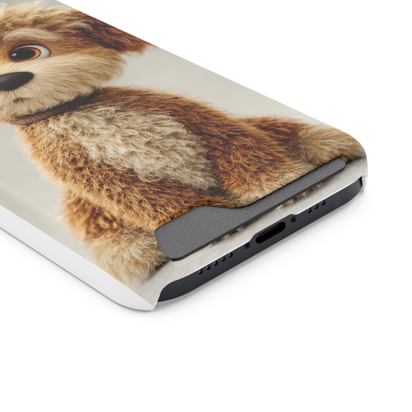 Cute Dog Phone Case With Card Holder, Pet Lover Gift, Stylish Phone Accessory, Dog-Themed Phone Cover, Animal Aesthetic