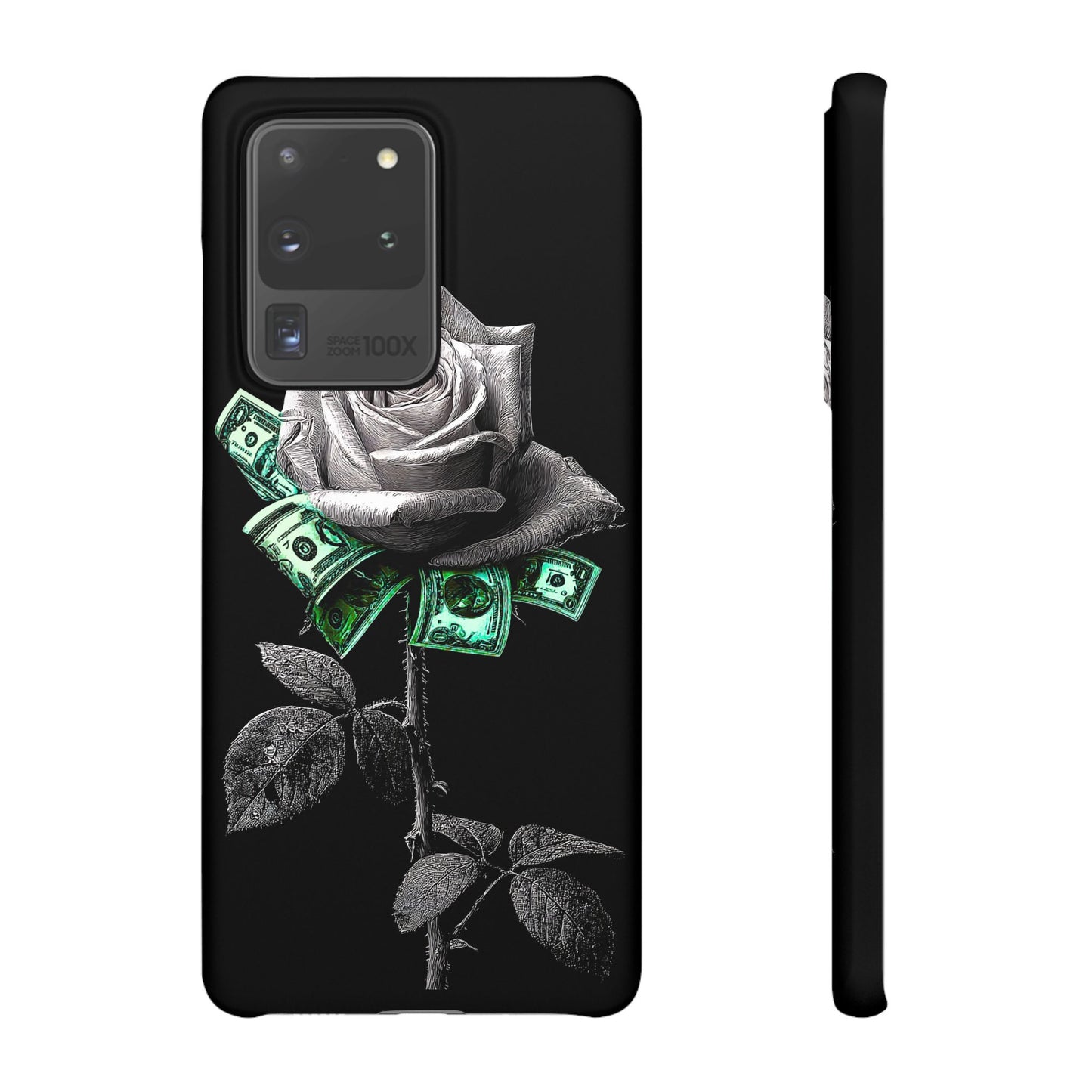 Stylish Rose & Money Snap Case - Floral Phone Protection, Trendy Gift for Him/Her, Birthday Present, Accessories for Teens