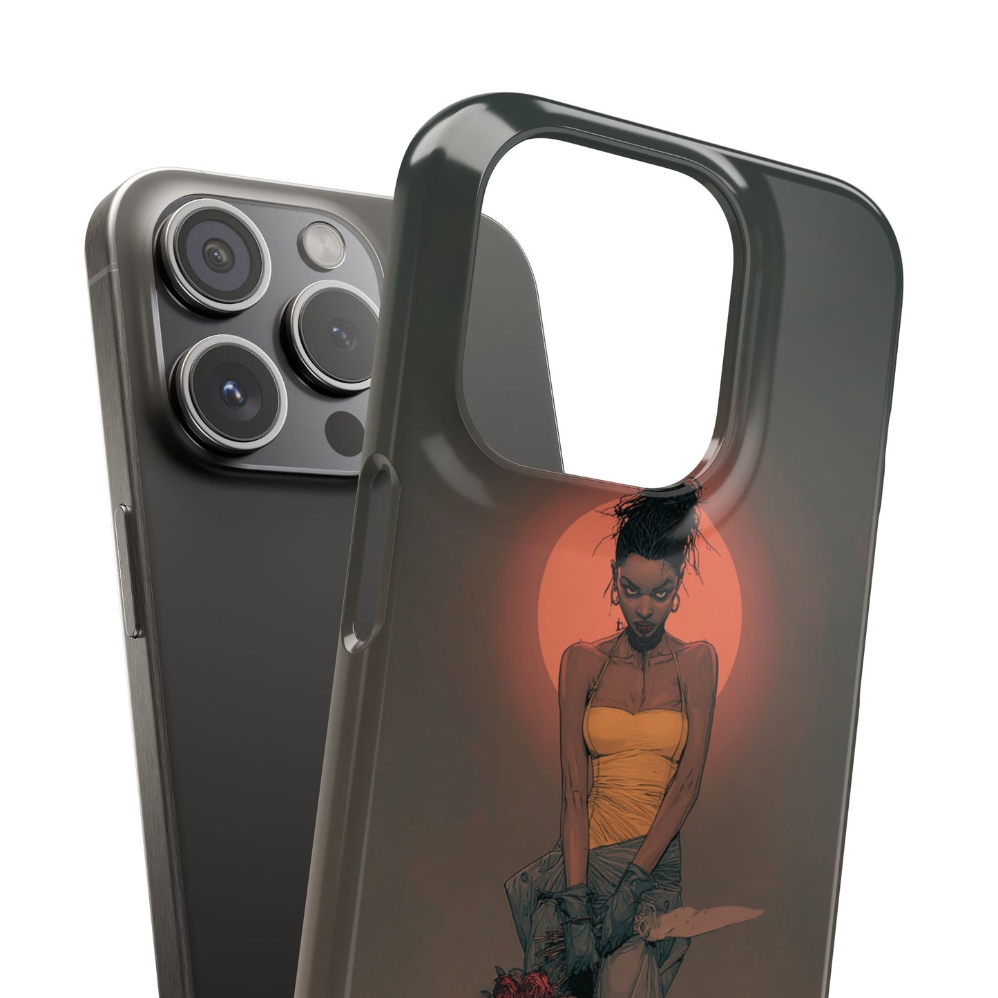 Creepy Vampire Girl Snap Case, Halloween Style iPhone Samsung Cover, Spooky Gothic Phone Accessories, Scary Horror Character Device