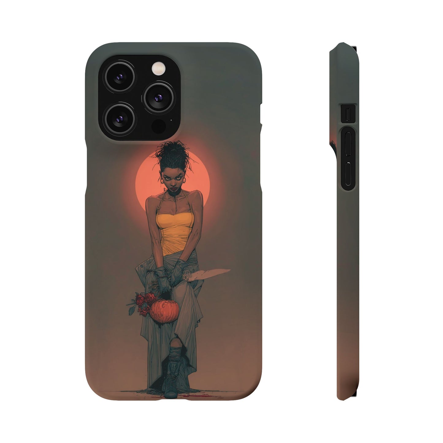 Creepy Vampire Girl Snap Case, Halloween Style iPhone Samsung Cover, Spooky Gothic Phone Accessories, Scary Horror Character Device