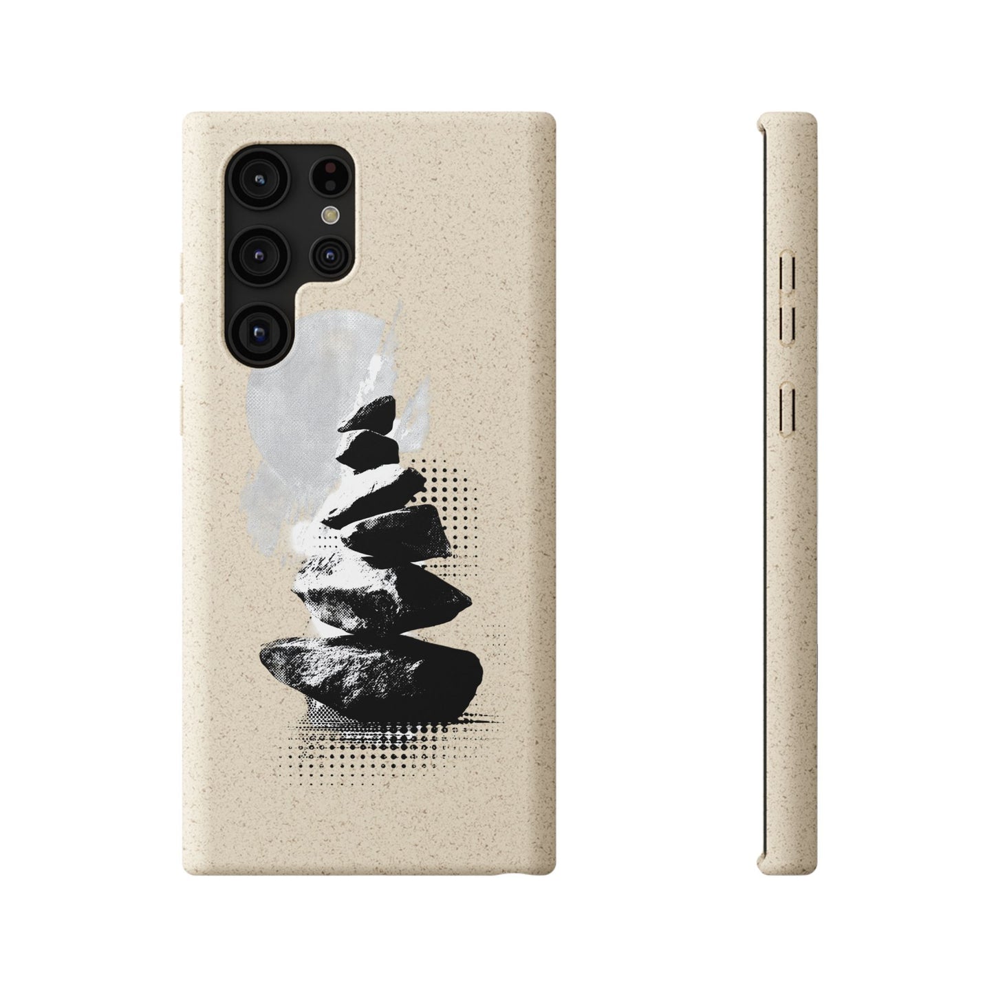 Biodegradable Plastic Free Phone Case Minimalistic Cairn Design Suitable For Iphones And Samsungs