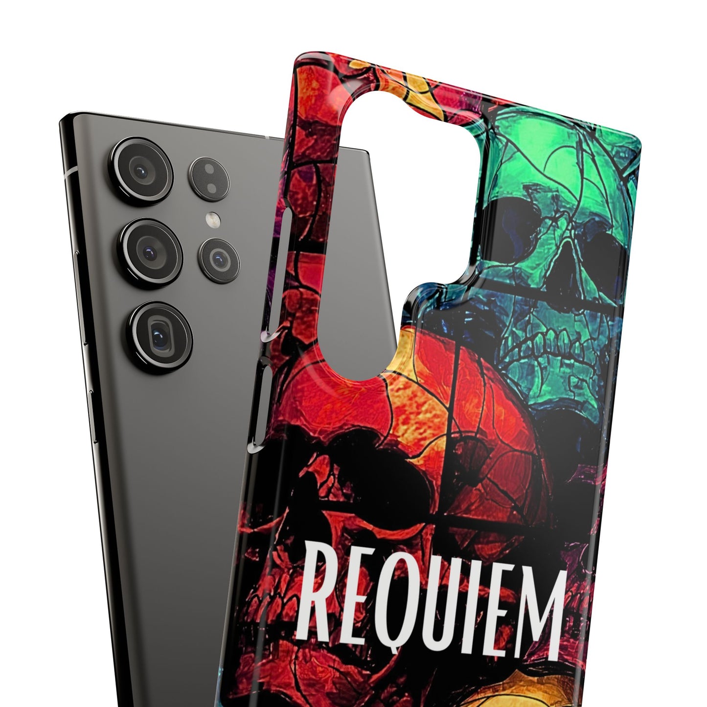 Halloween Custom Requiem Skull Snap Case Phone Cover for iPhone and Samsung