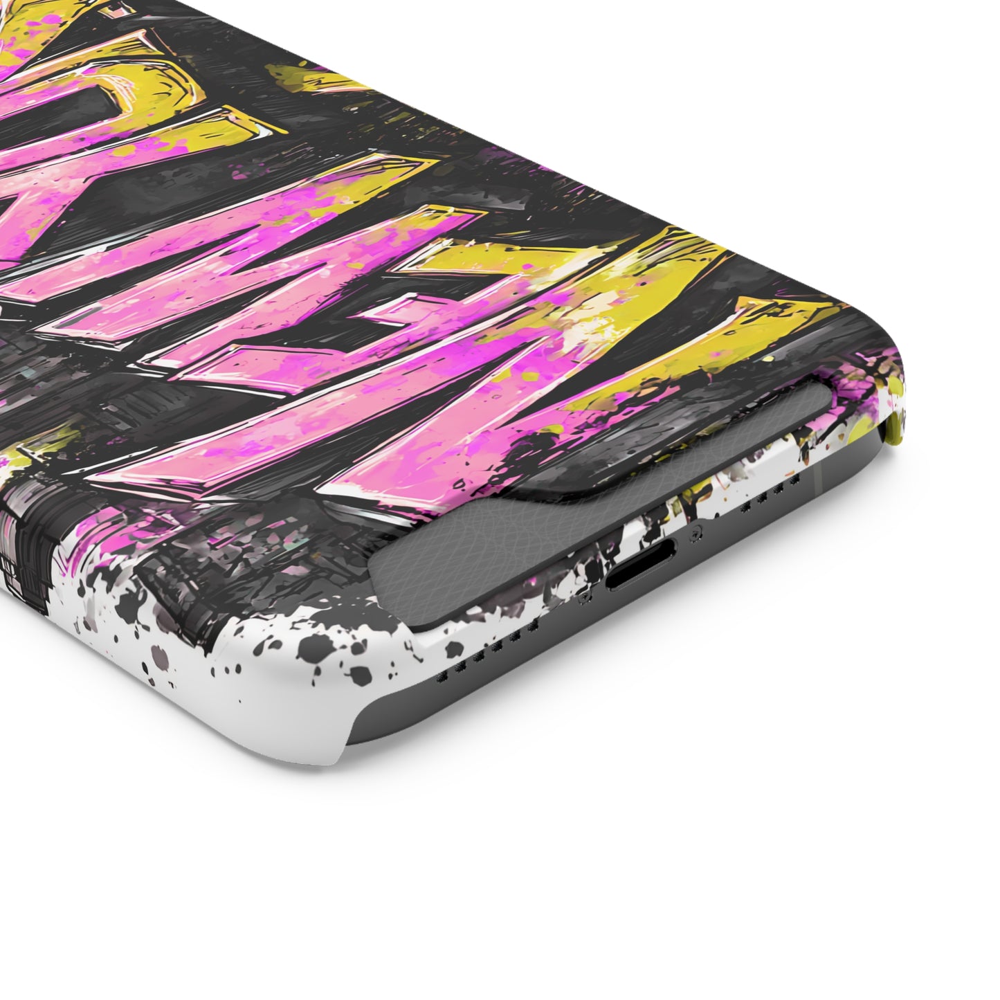 Urban Graffiti Phone Case with Card Holder, NY Street Art Phone Protection, Trendy Accessory, Gifts for City Lovers, Unique Tech Gift